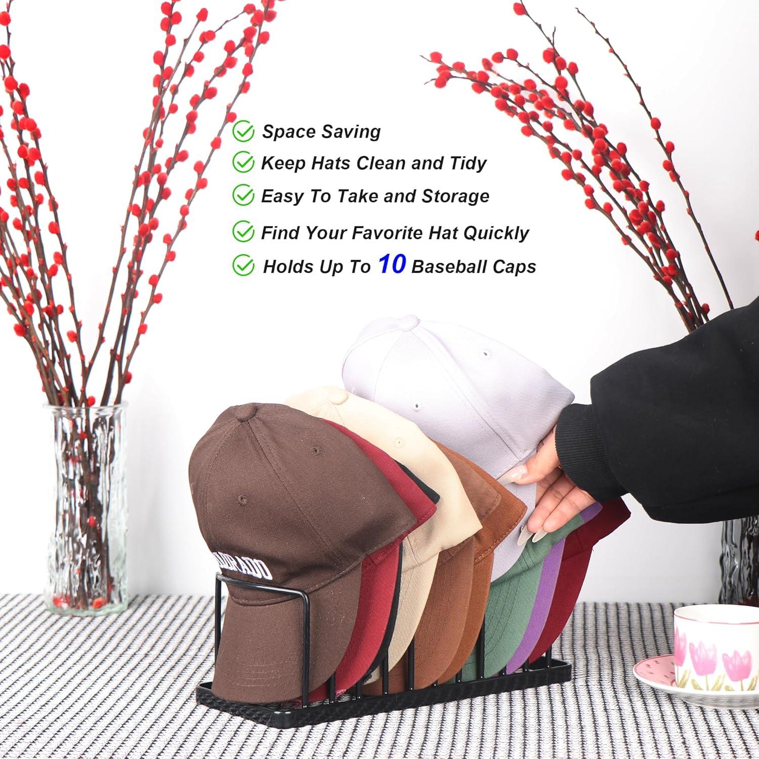 Soporte para Sombreros YiSeyruo Negro - Organizador de 10 Gorras