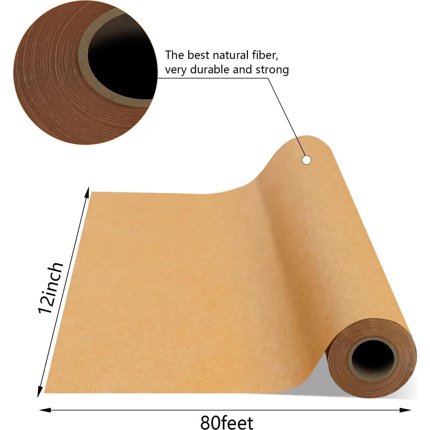 Rollo de Papel Kraft Marrón XKDOUS 30 cm x 24 m para BBQ