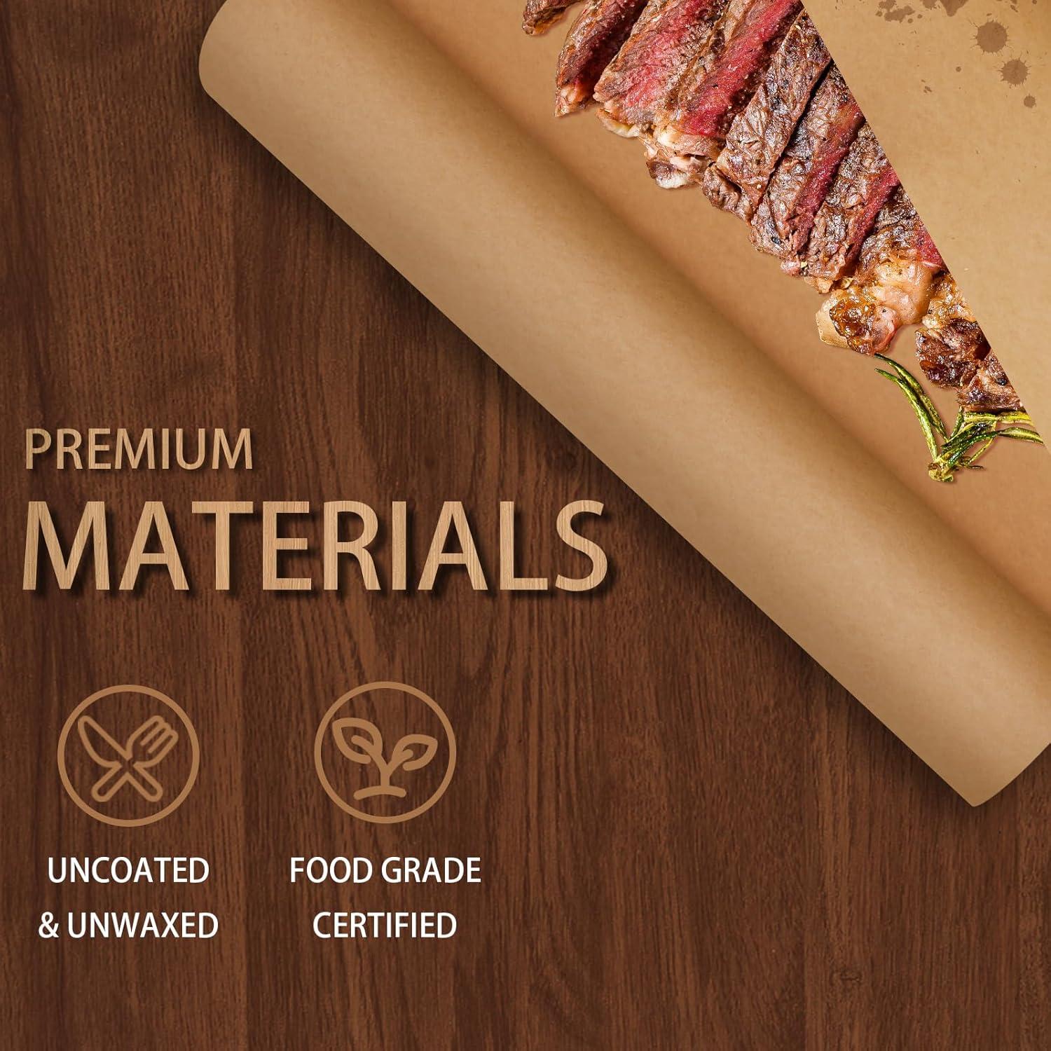 Rollo de Papel Kraft Marrón XKDOUS 30 cm x 24 m para BBQ