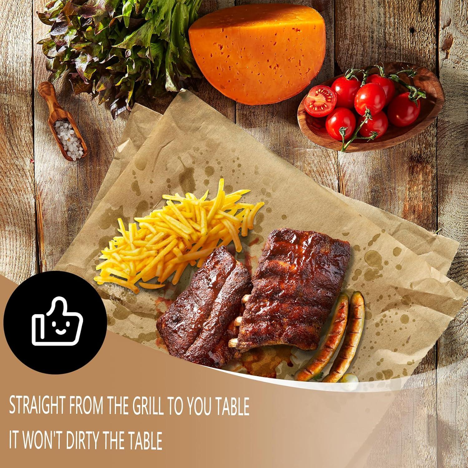 Rollo de Papel Kraft Marrón XKDOUS 30 cm x 24 m para BBQ