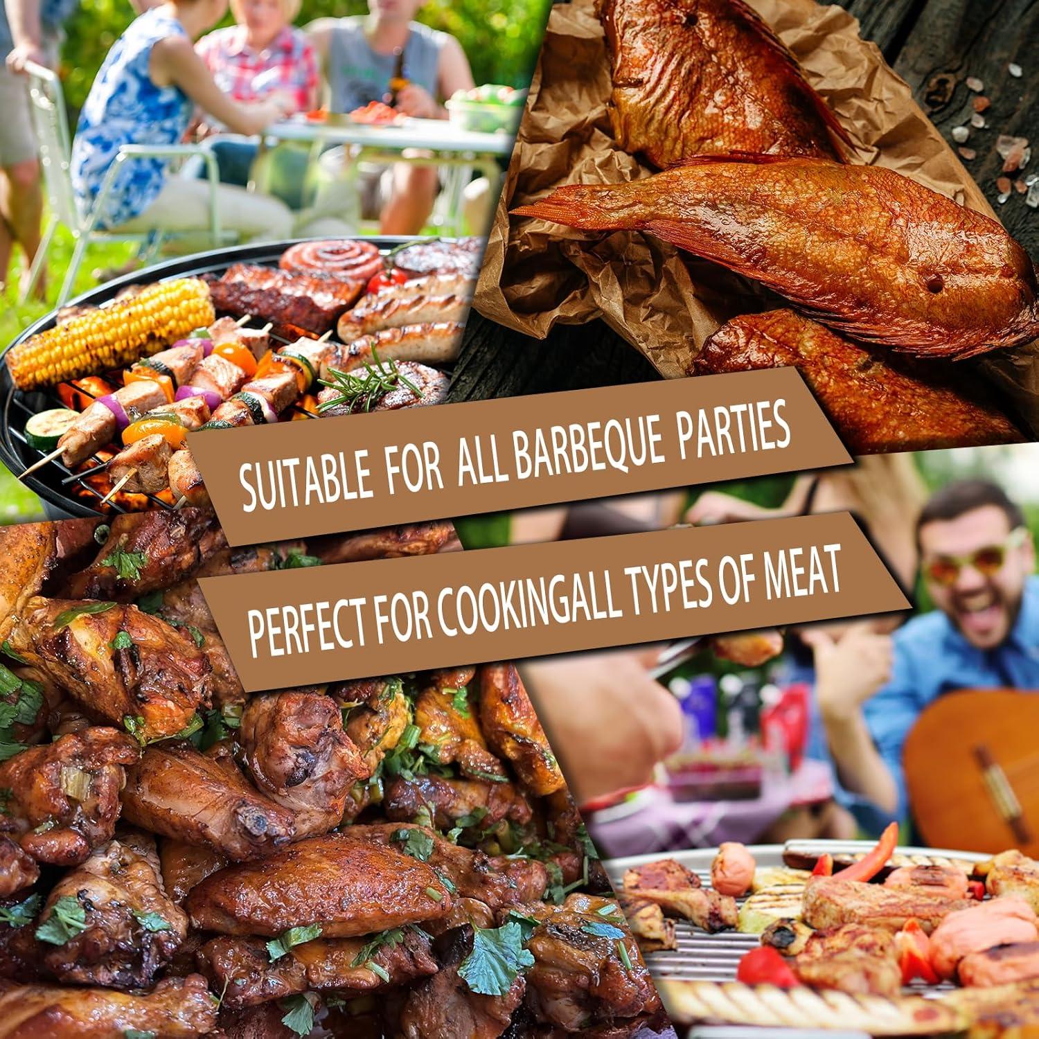 Rollo de Papel Kraft Marrón XKDOUS 30 cm x 24 m para BBQ