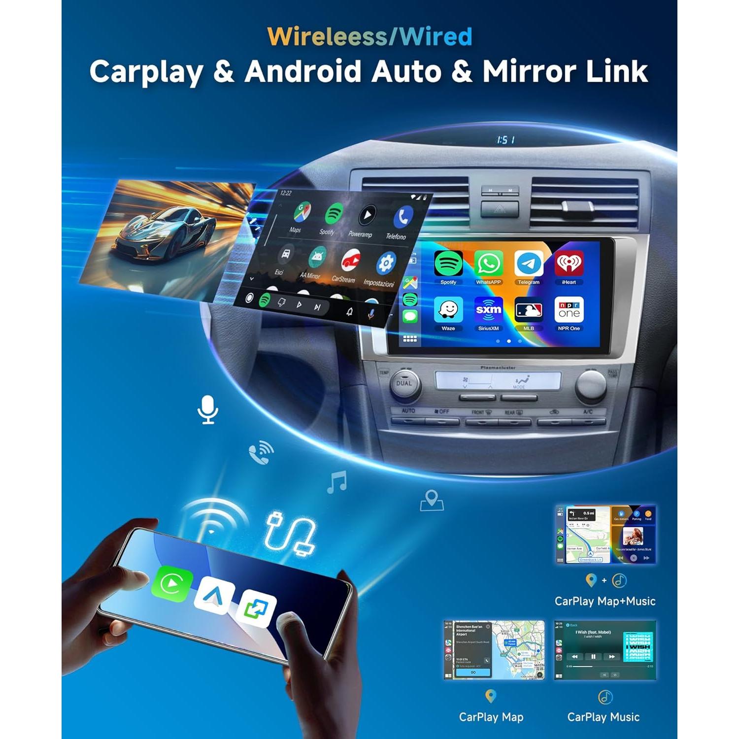 Estéreo de Coche METEESER 2+64G para Toyota Camry 2006-2011