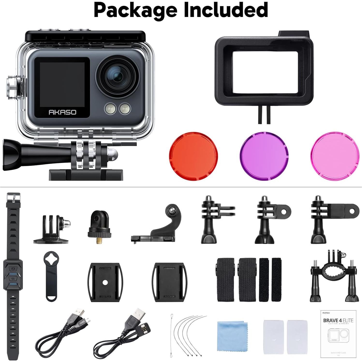 Cámara de Acción AKASO Brave 4 Elite 4K 60fps Impermeable