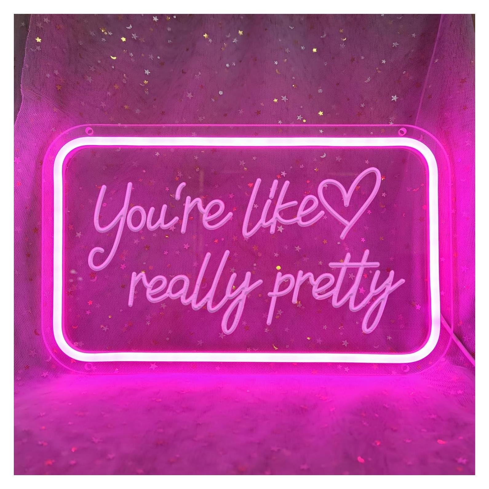 Letrero de Neón LED Rosa INSNEnN 39.9x25.8 cm Dimmable