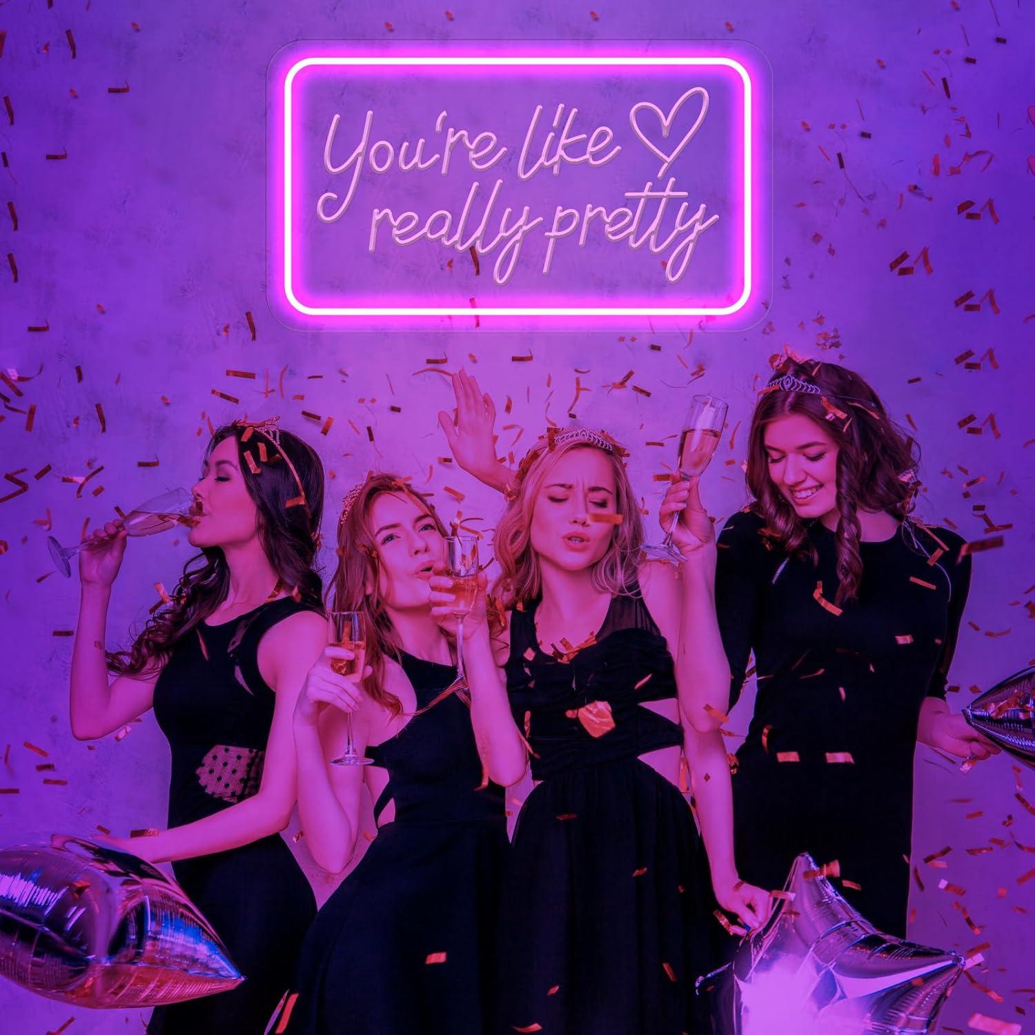 Letrero de Neón LED Rosa INSNEnN 39.9x25.8 cm Dimmable