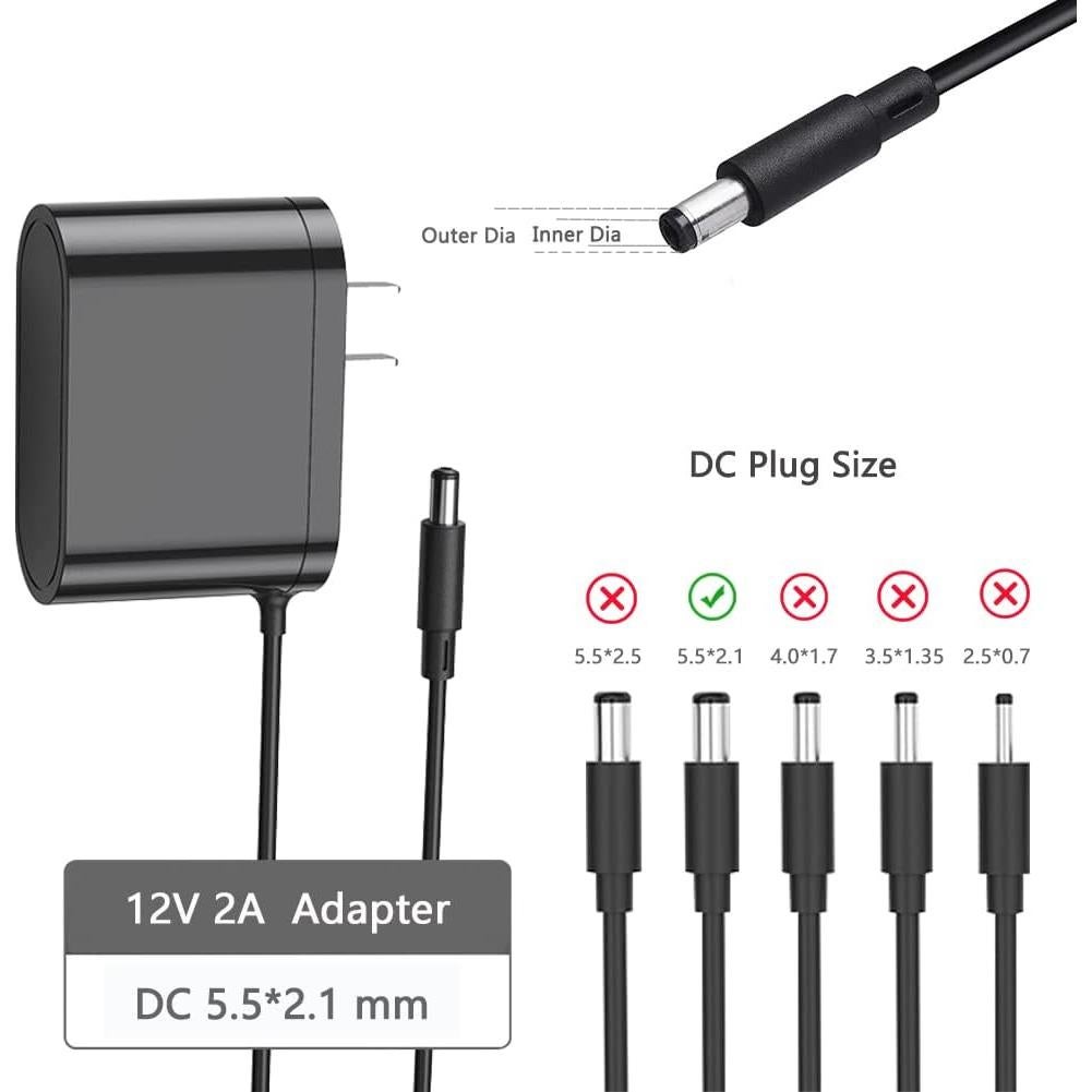 Adaptador de Alimentación 12V GXILEE 2A con Regulador y Cable 1.83m