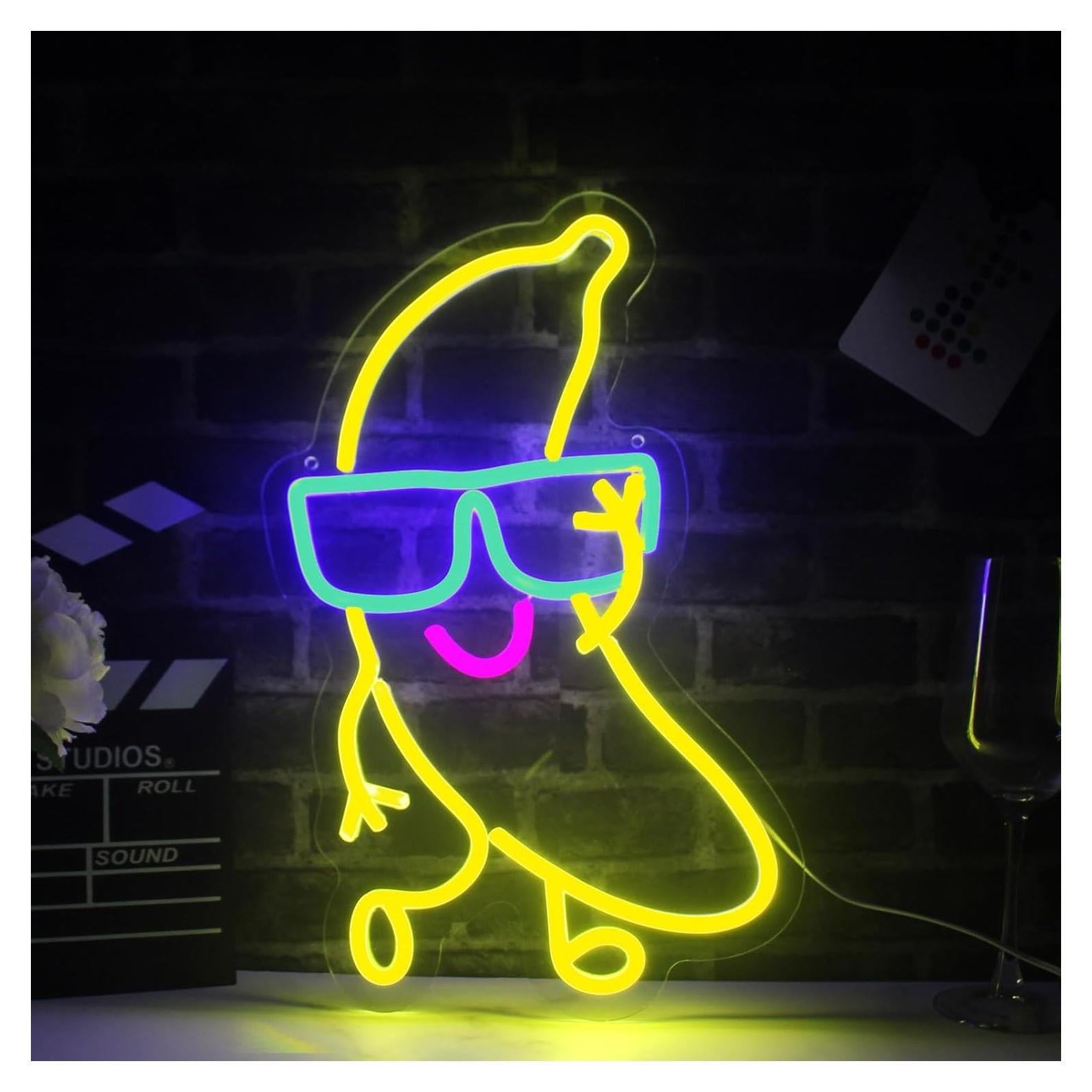 Luz de Neón LED Plátano Limón LeDigPig 43x30 cm Dimmable