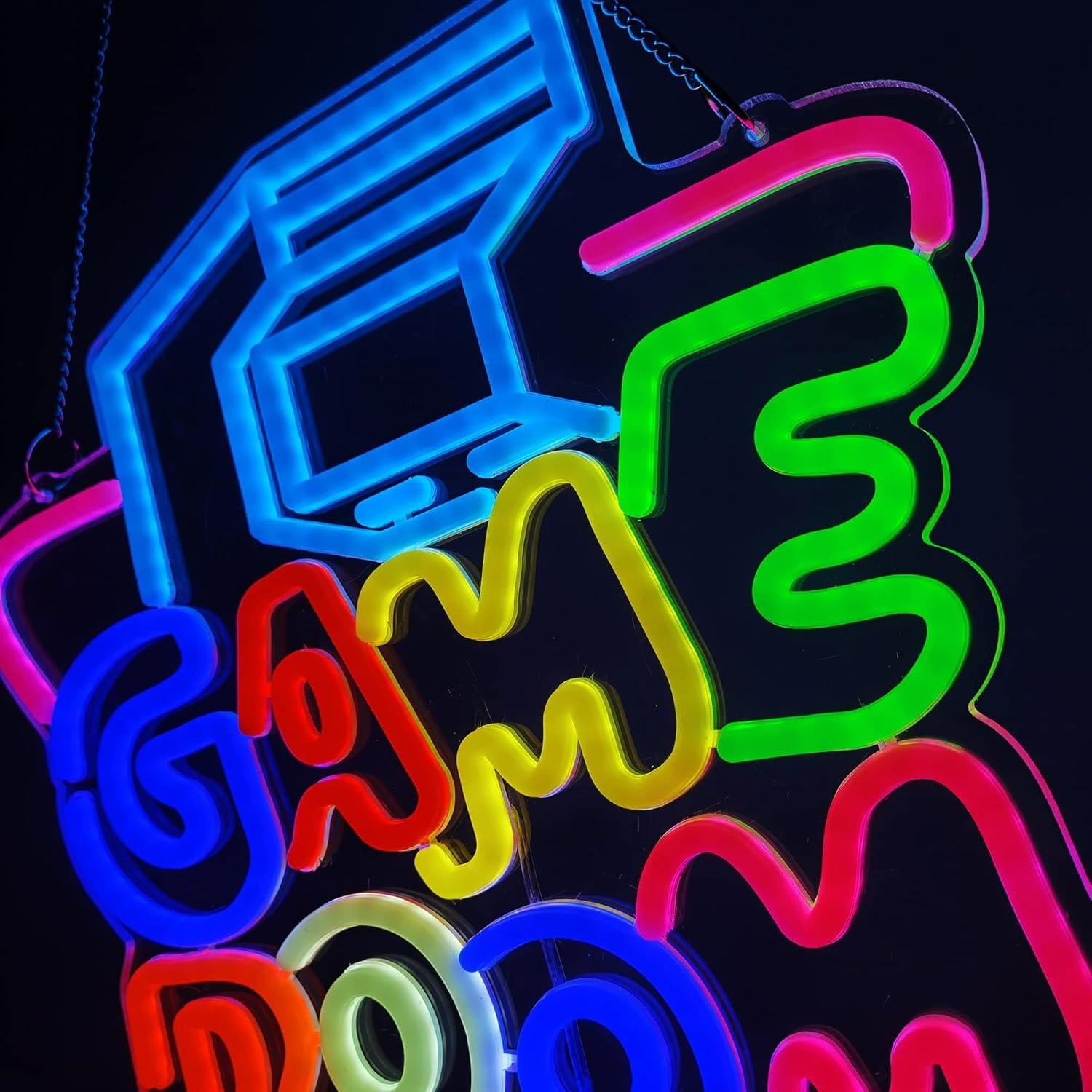 Luz de Neón LED Cuadrada Diyida 35.56x35.56 cm Azul