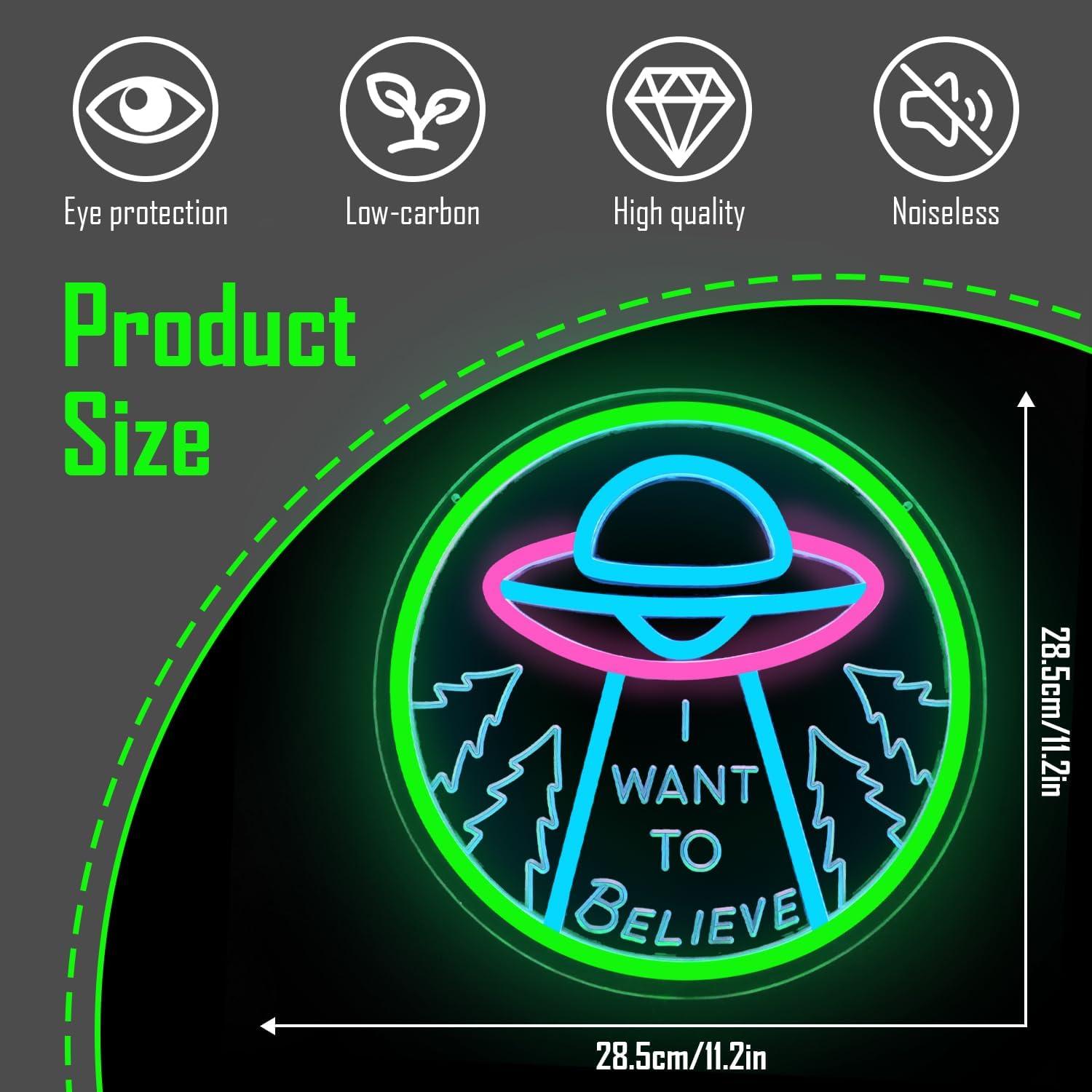 Letrero de Neón LED Quiero Creer CinsYarn 30x10 cm Ajustable