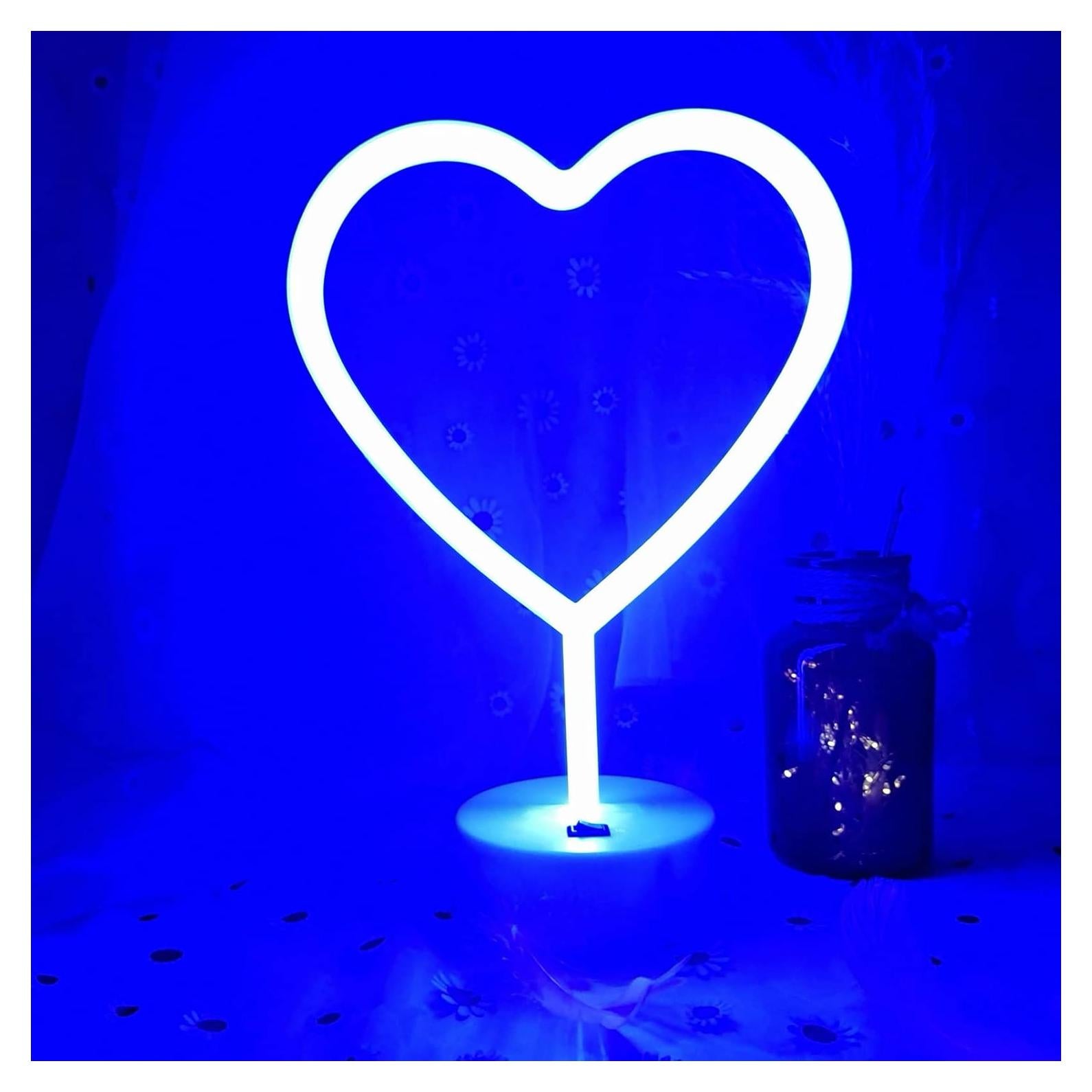 Luz LED Neon Corazón VIFULIN Azul 30.48 cm Recargable