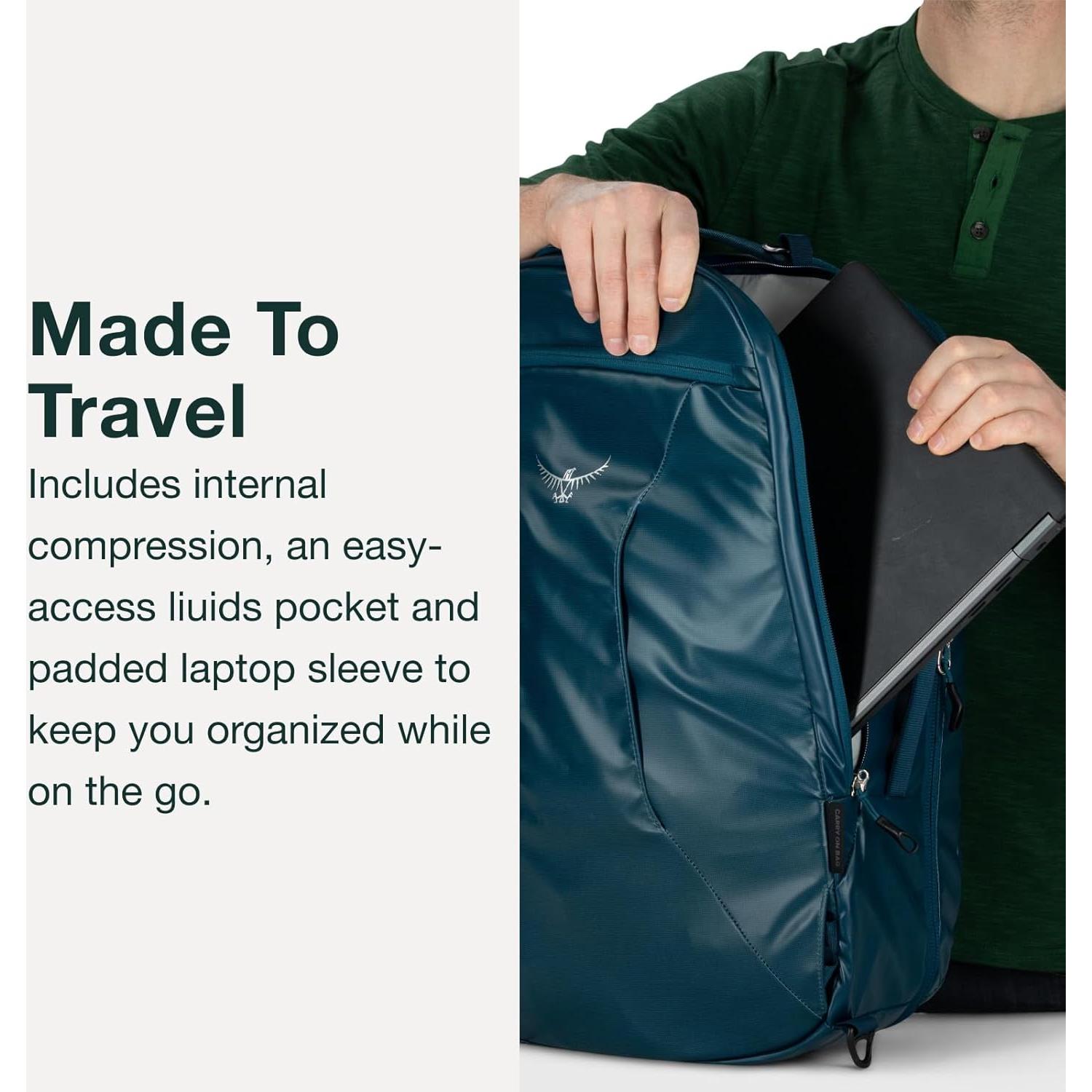 Mochila de Mano Osprey Transporter 44L Negra para Viaje