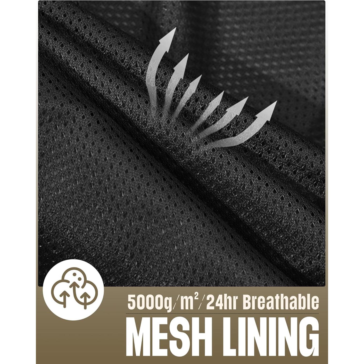 Chaqueta Impermeable 33,000ft para Hombre Plegable Negra