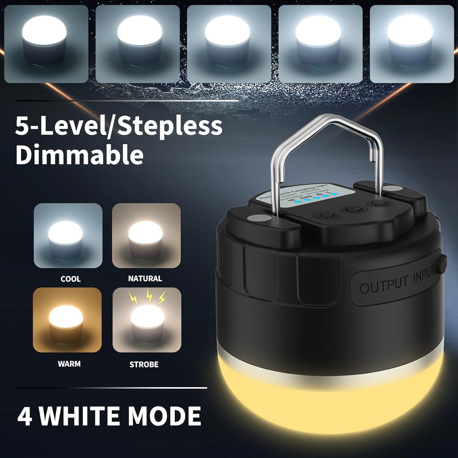 Linterna de Camping LED Recargable Dengfire 1000LM 4000mAh