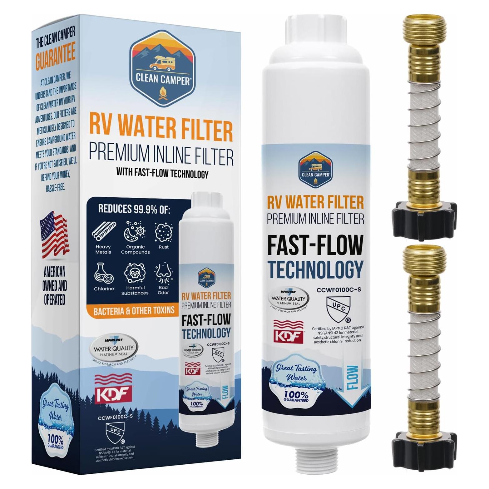 Filtro de Agua Inline Clean Camper para RV - 90 Días de Agua Limpia