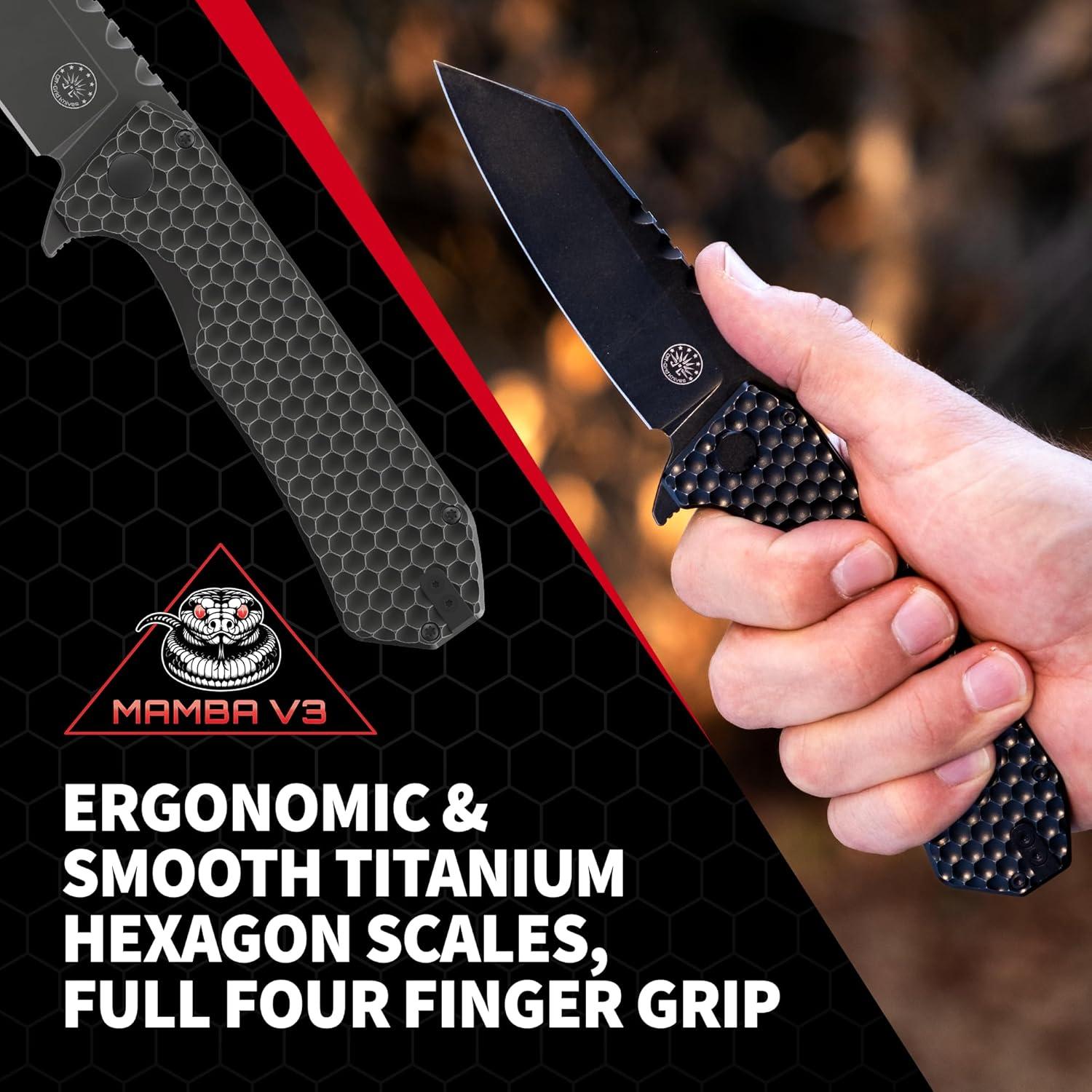 Cuchillo EDC Off-Grid Mamba V3 Titanio MagnaCut 10.16 cm