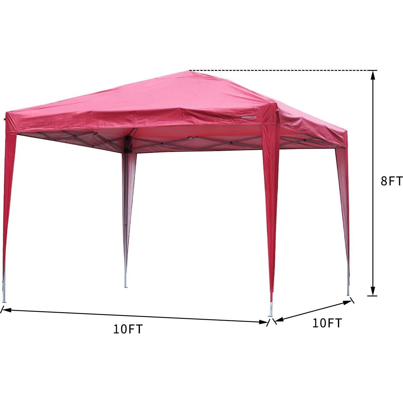 Carpa pop-up 3.05x3.05m Outdoor Basic roja con 4 paredes