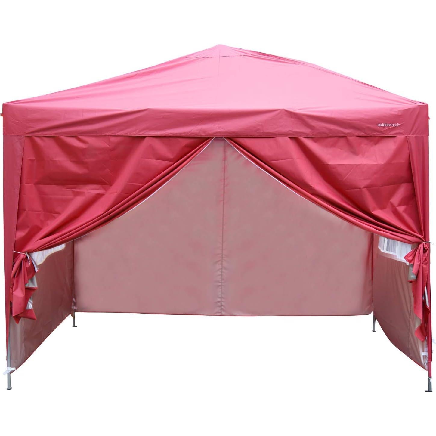 Carpa pop-up 3.05x3.05m Outdoor Basic roja con 4 paredes