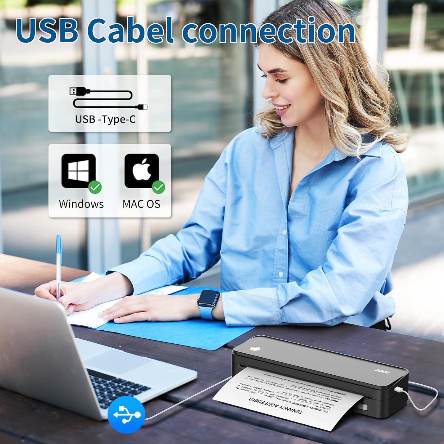 Impresora Térmica Portátil JADENS 300, Bluetooth, 300DPI