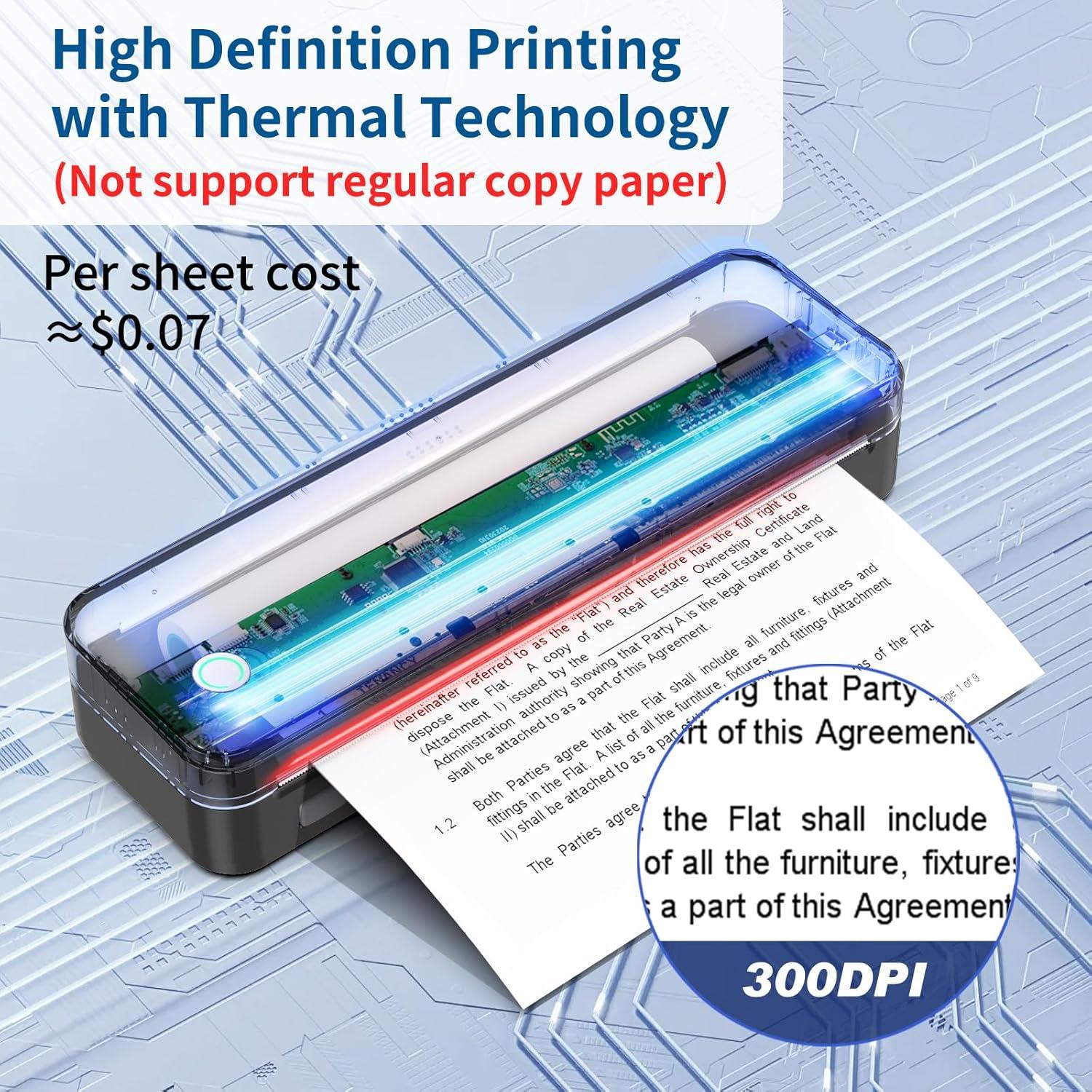 Impresora Térmica Portátil JADENS 300, Bluetooth, 300DPI