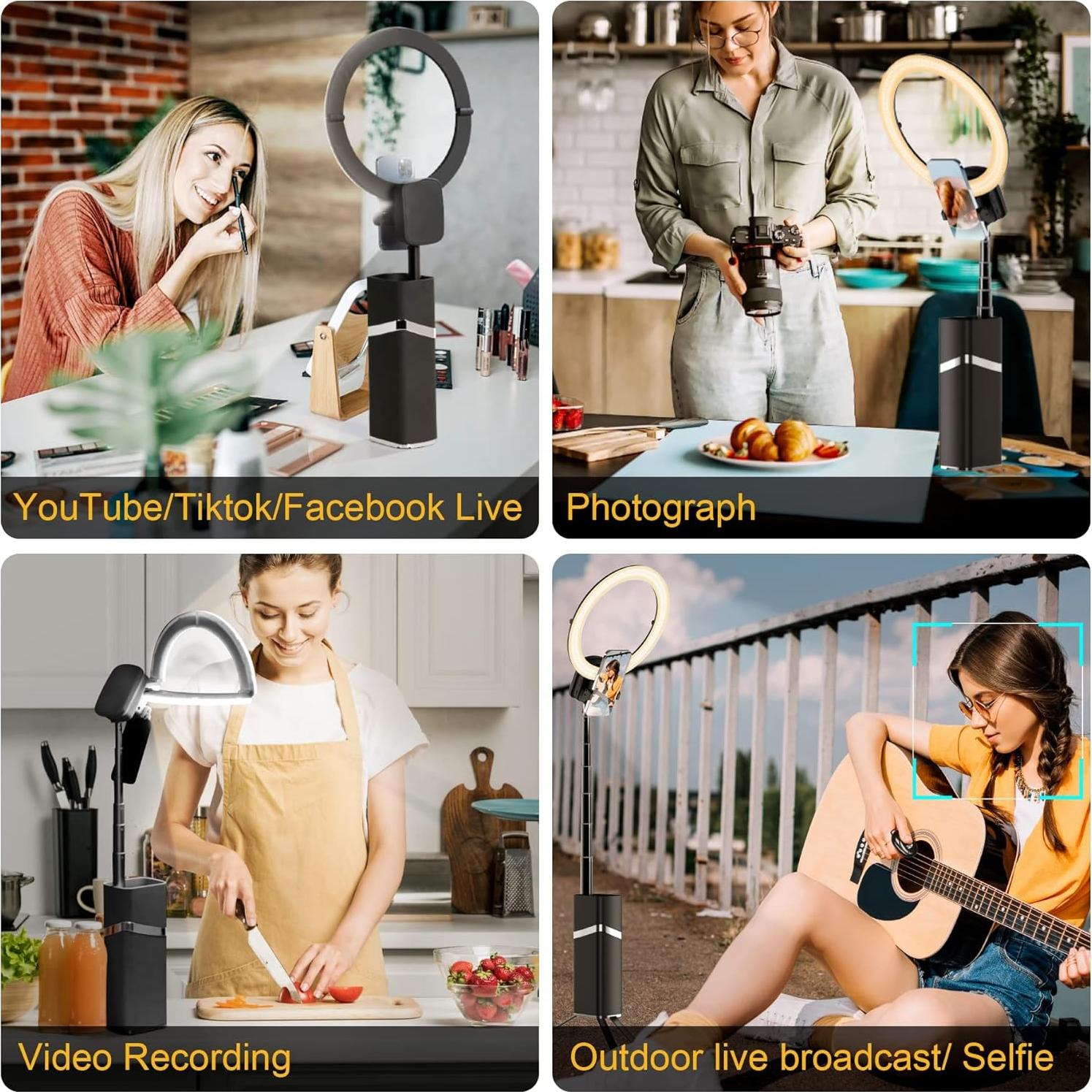 Anillo de Luz Selfie iyesku 25cm con Trípode 193cm LED