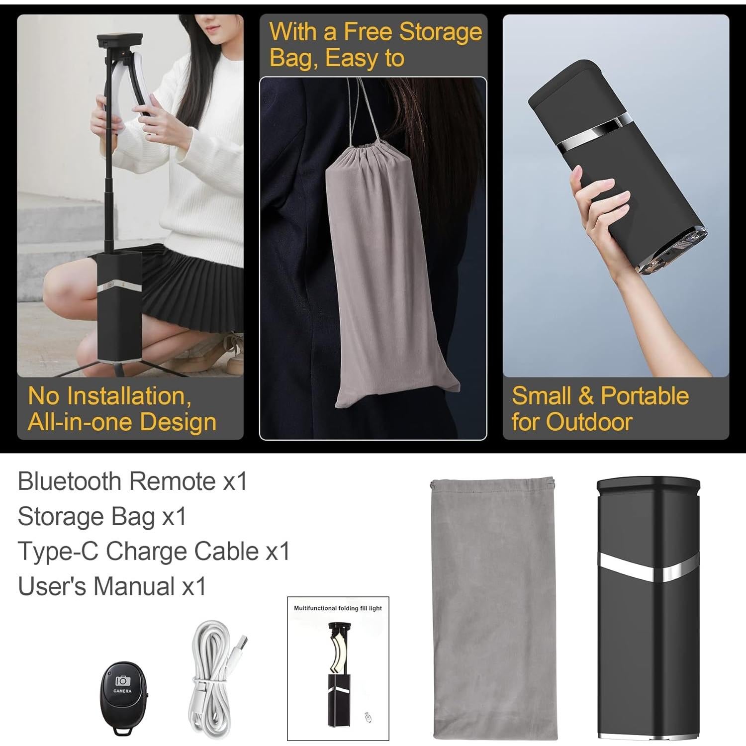 Anillo de Luz Selfie iyesku 25cm con Trípode 193cm LED