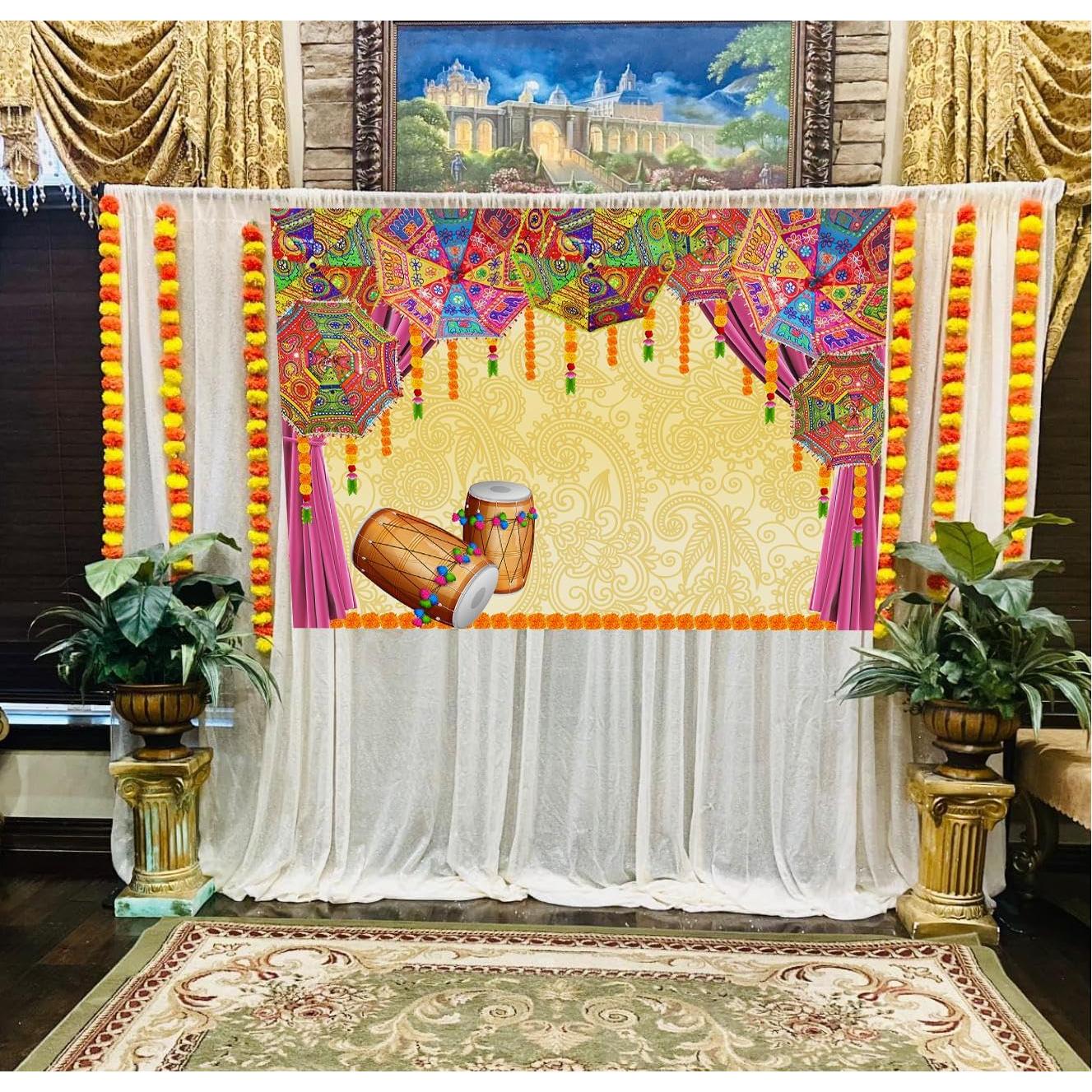 Fondo Fotográfico Tradicional Indio 210x150 cm Marigold