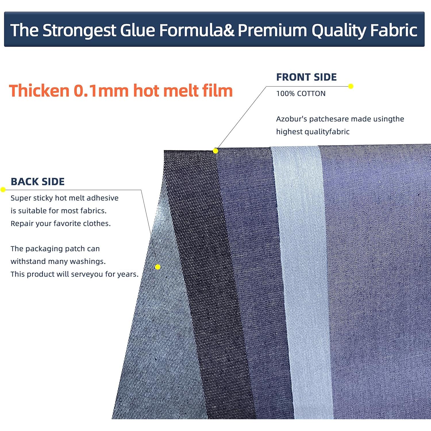 Parches de Denim Azul Azobur 4 Rollos 8x51 cm para Planchar