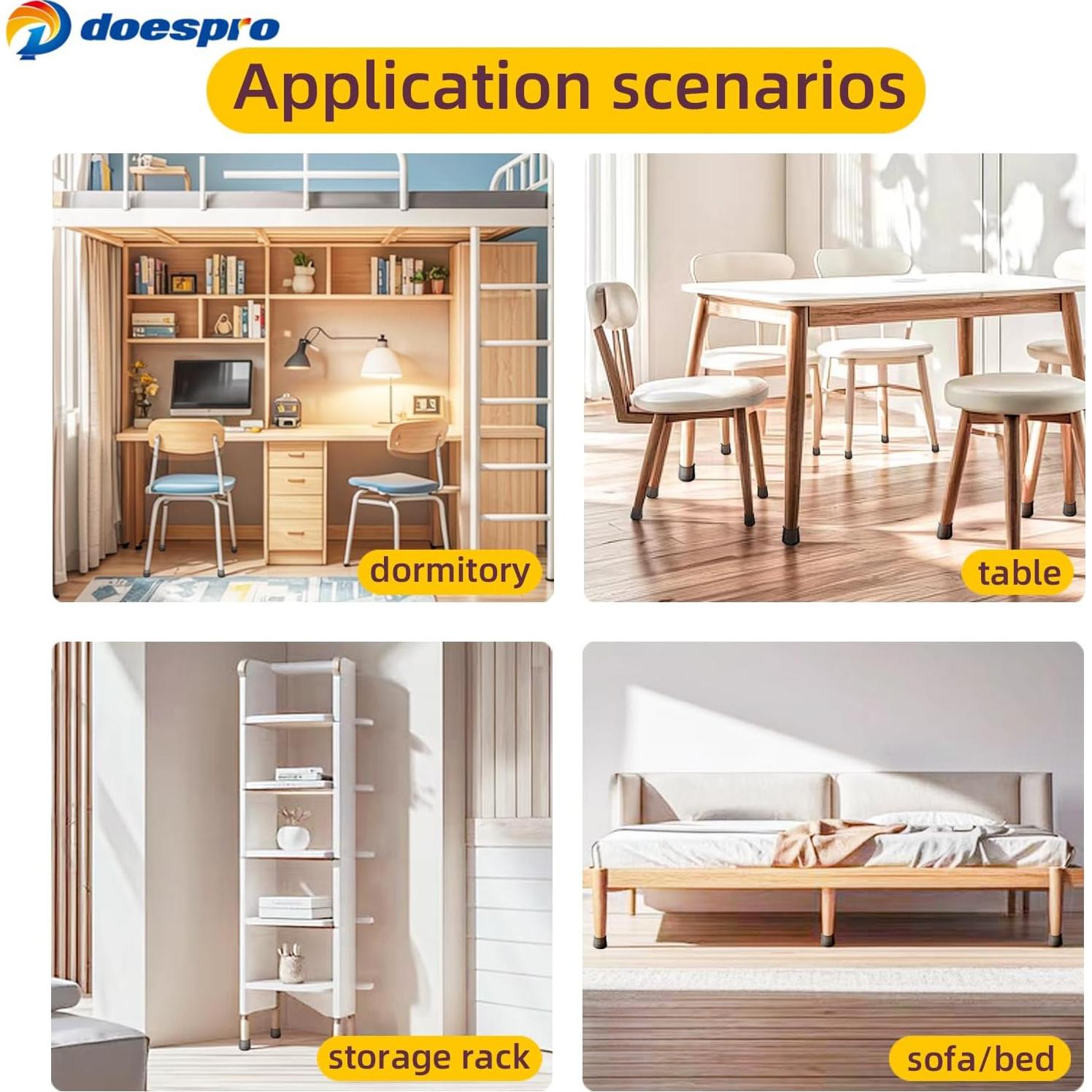 24 Protectores de Suelo de Silicona para Patas de Sillas - Negro