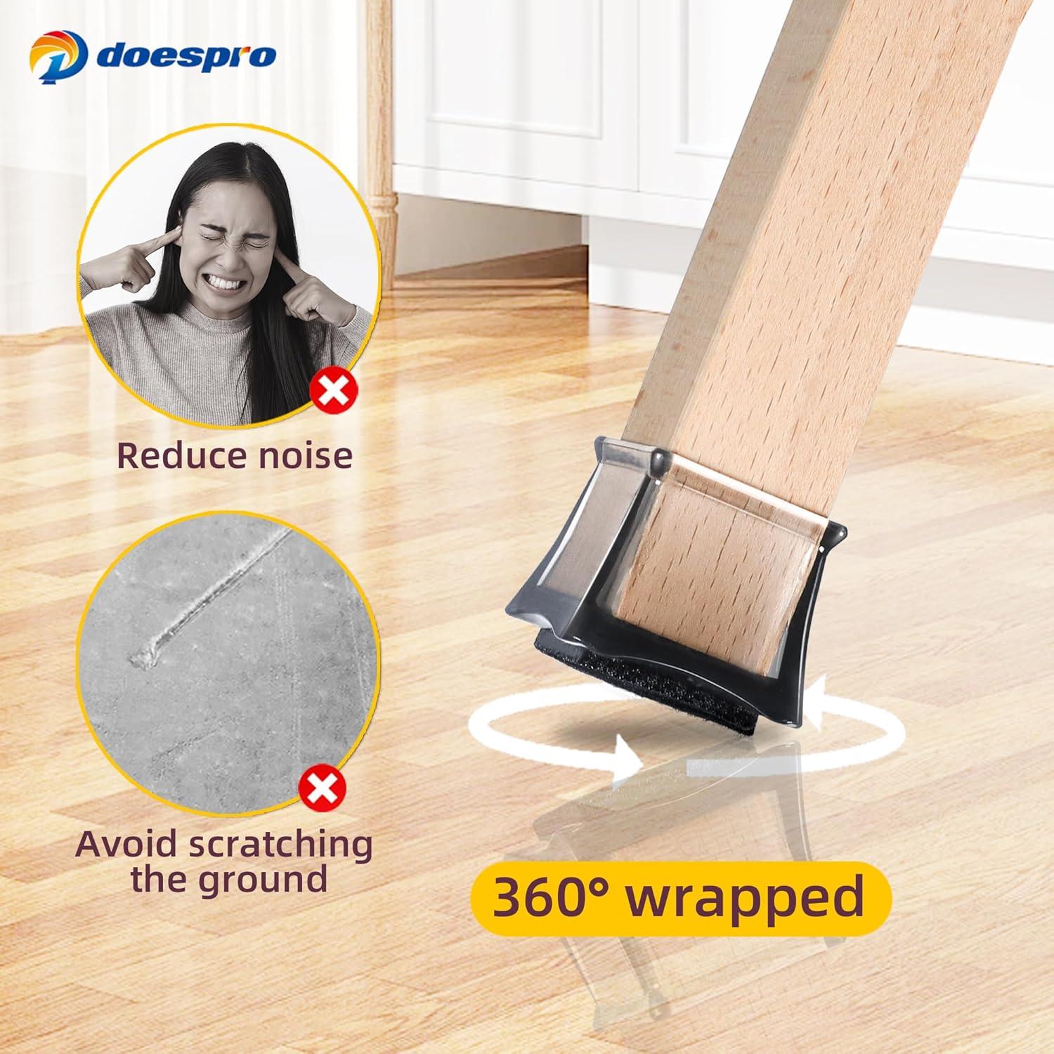 24 Protectores de Suelo de Silicona para Patas de Sillas - Negro