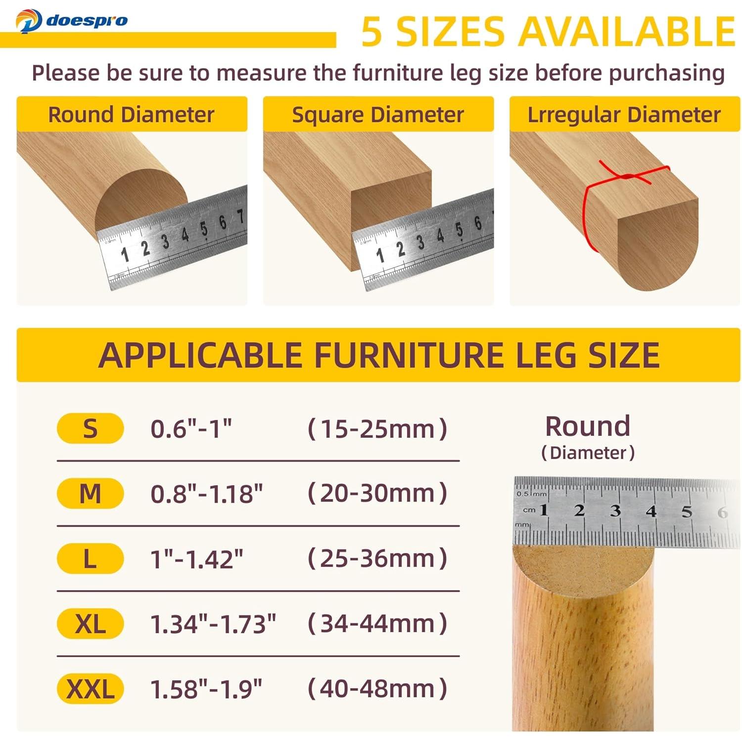 16 Protectores de Suelo para Patas de Sillas 1doespro XXL