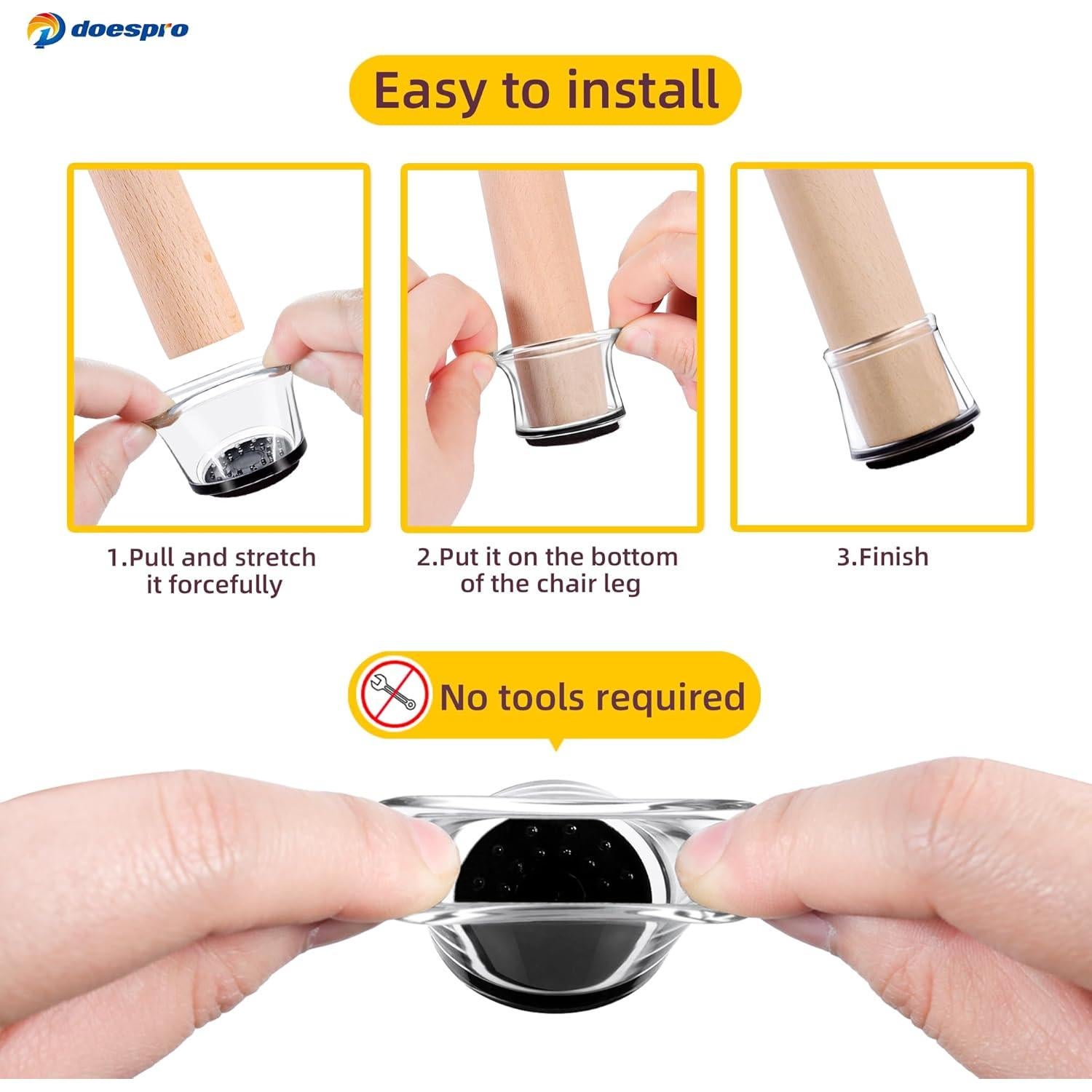 16 Protectores de Suelo para Patas de Sillas 1doespro XXL