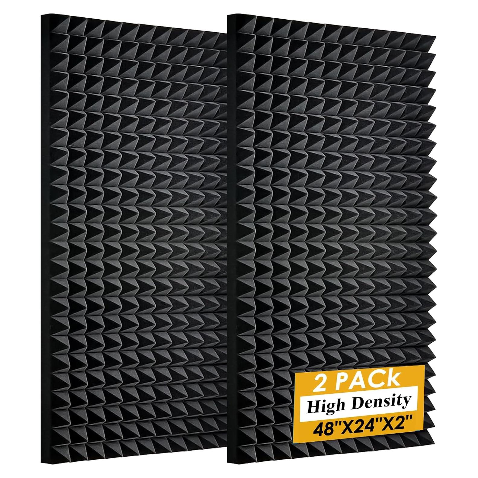 Paneles Acústicos de Espuma YHYGHXFR 121.9x61 cm 2 PCS Negro