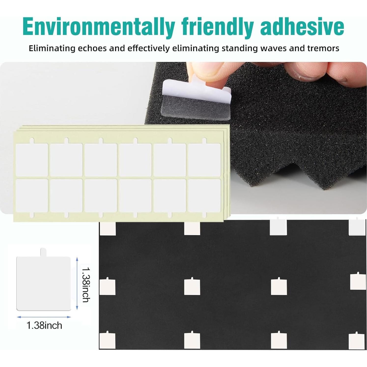 Paneles Acústicos de Espuma YHYGHXFR 121.9x61 cm 2 PCS Negro