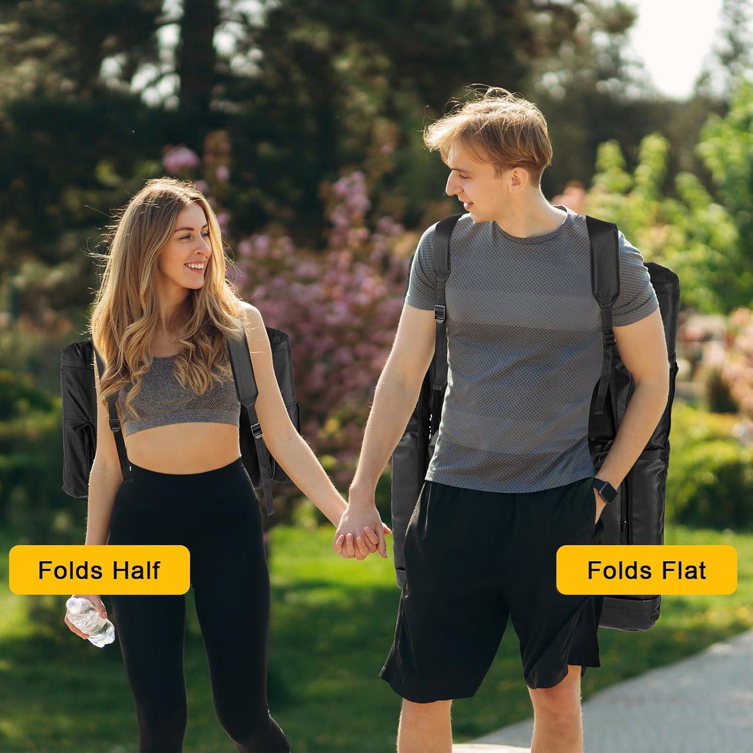 Asiento de Estadio Plegable y Ajustable Yeyeeyyee 57.15 cm Negro