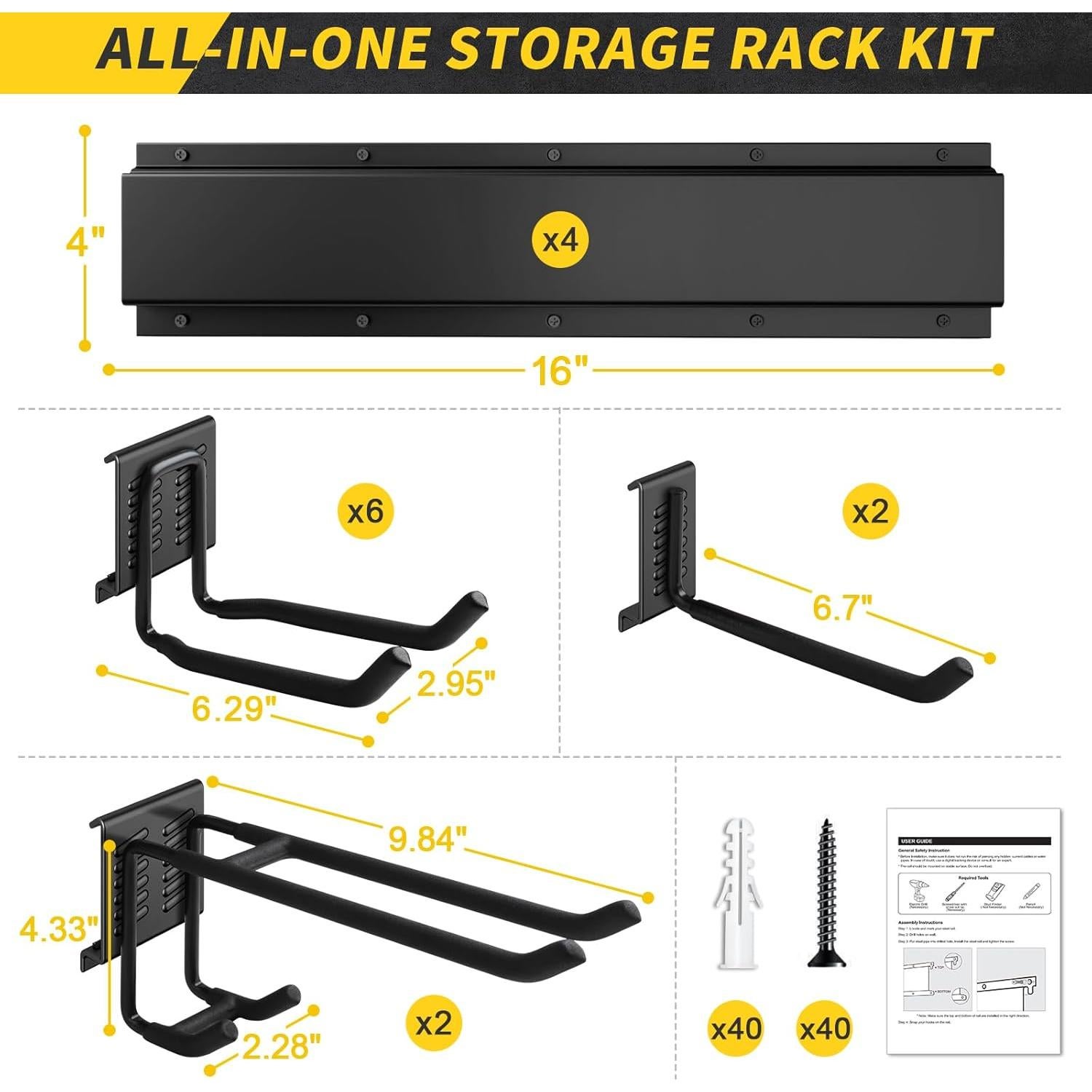 Organizador de Herramientas de Garaje UUP 64" Pared 281.2 kg