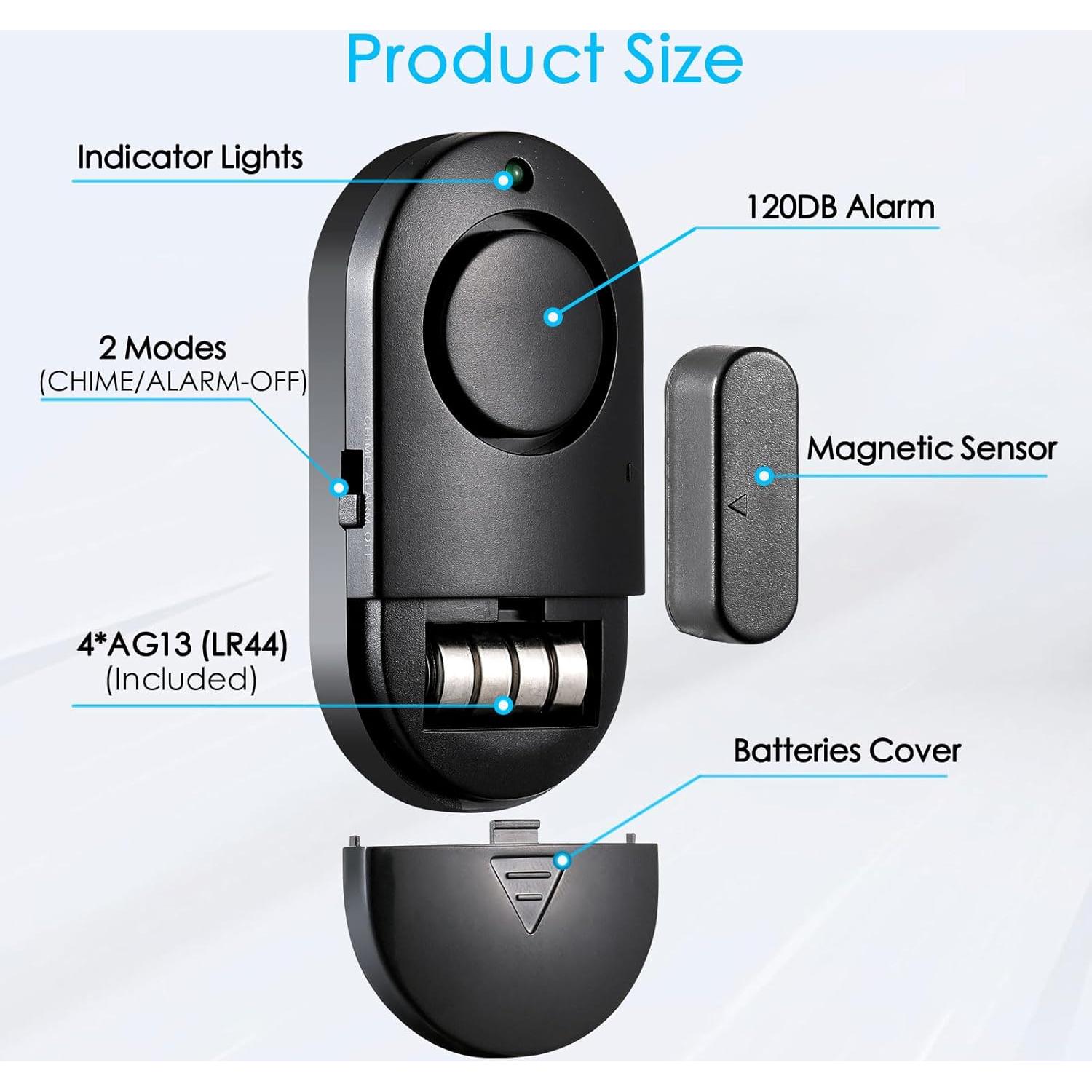 Alarma de Puerta y Ventana Rinetiy 120 DB Seguridad Hogar