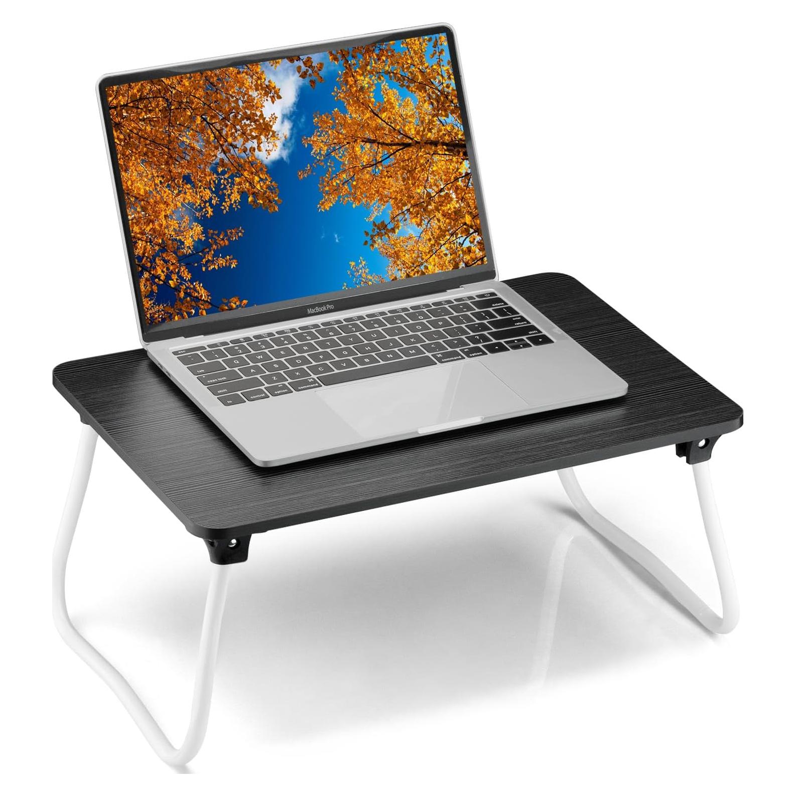 Mesa Plegable Komlyar Negra para Laptop y Desayuno 29x44.5cm