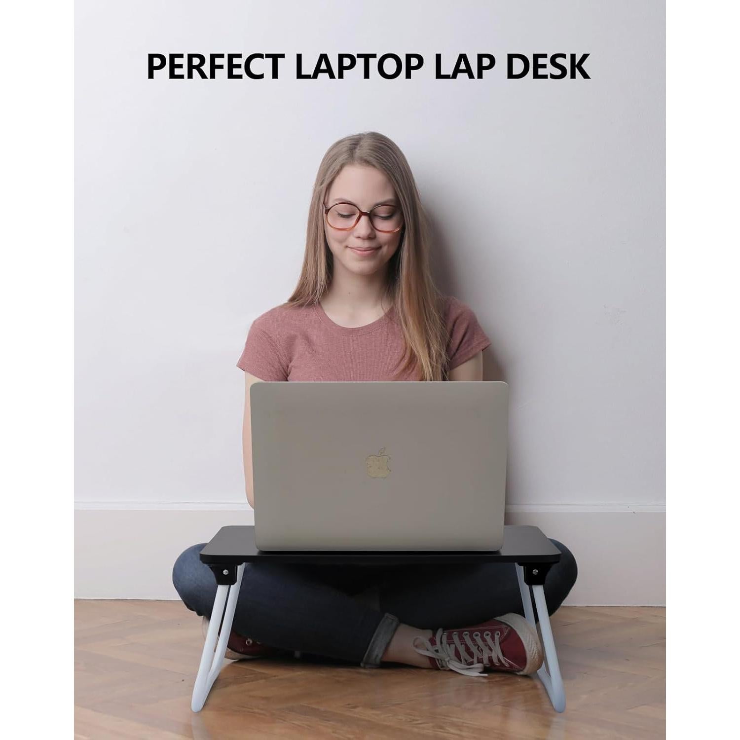 Mesa Plegable Komlyar Negra para Laptop y Desayuno 29x44.5cm