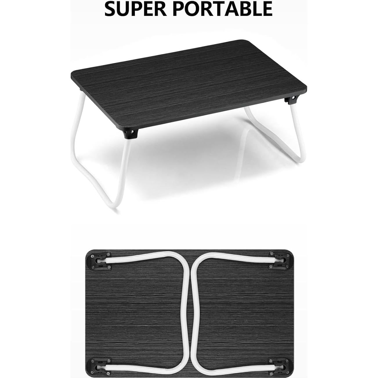 Mesa Plegable Komlyar Negra para Laptop y Desayuno 29x44.5cm