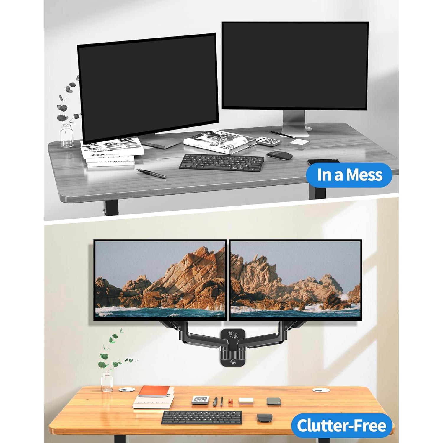 Soporte de Pared Doble para Monitor MOUNTUP 32" Ajustable VESA