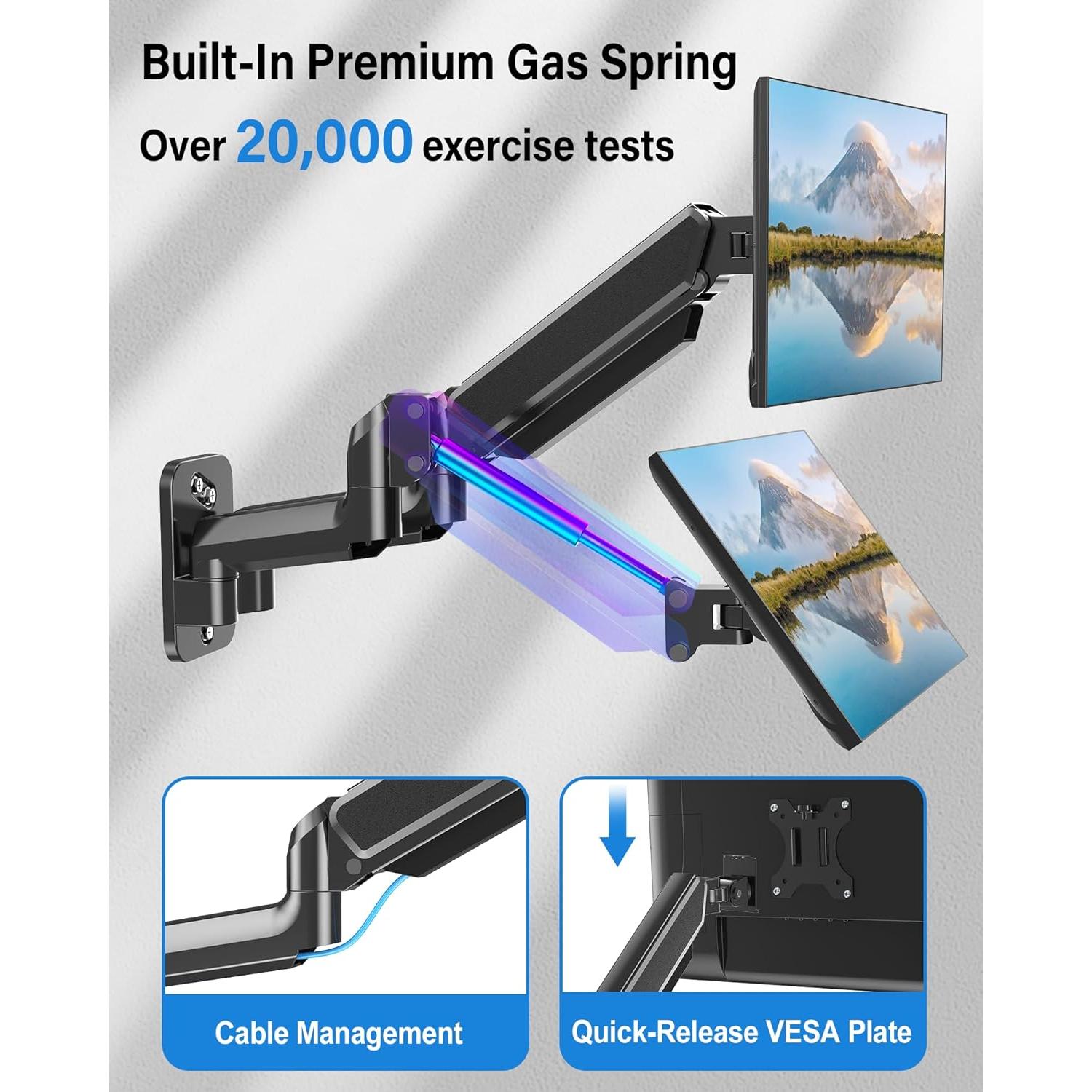 Soporte de Pared Doble para Monitor MOUNTUP 32" Ajustable VESA