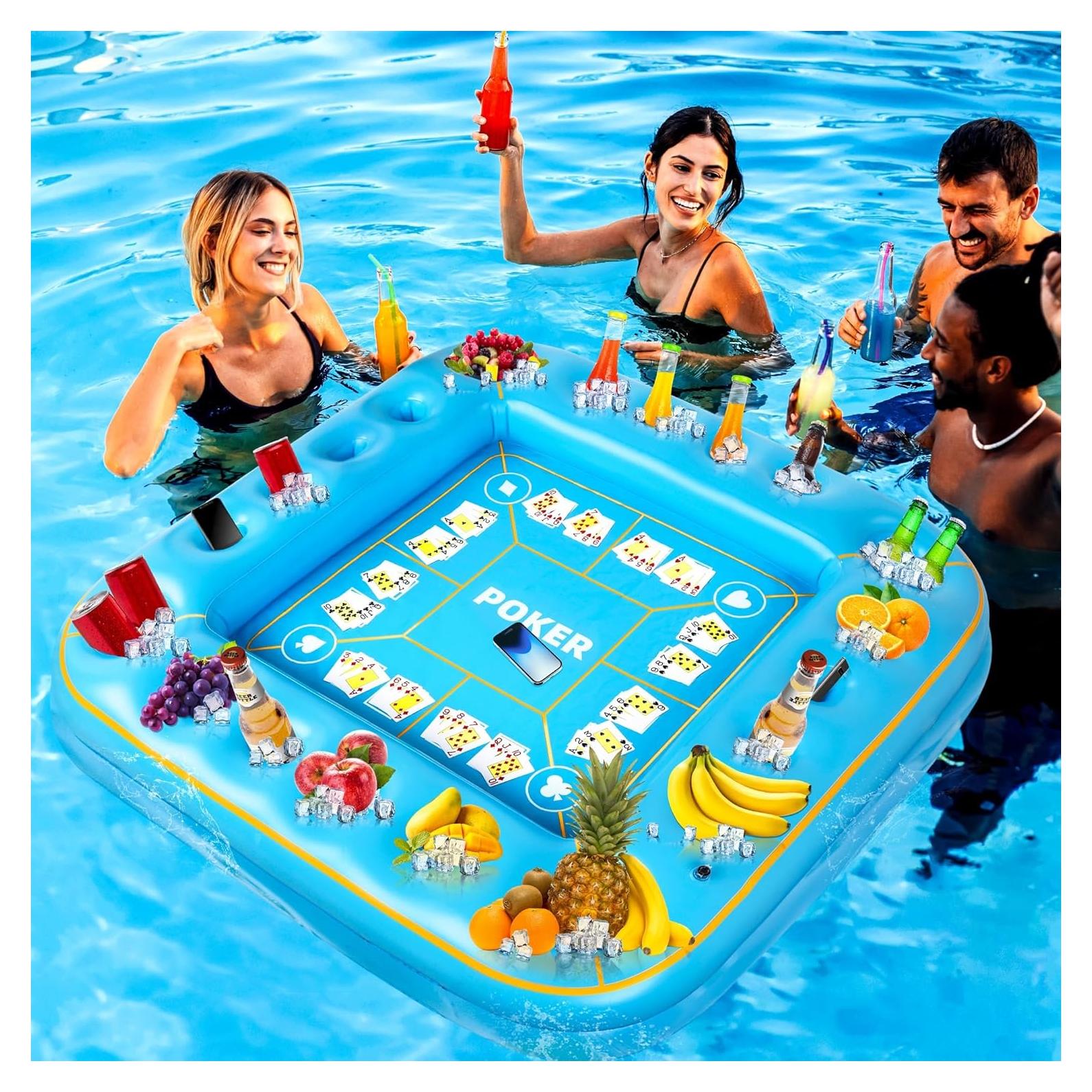 Mesa de Juego Inflable Extra Grande Elcoho 140x140 cm Azul Claro