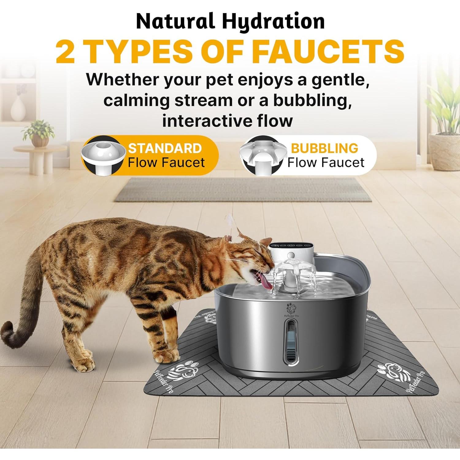 Fuente de Agua Inalámbrica PetFeeder Pro 3.2L Acero Inoxidable