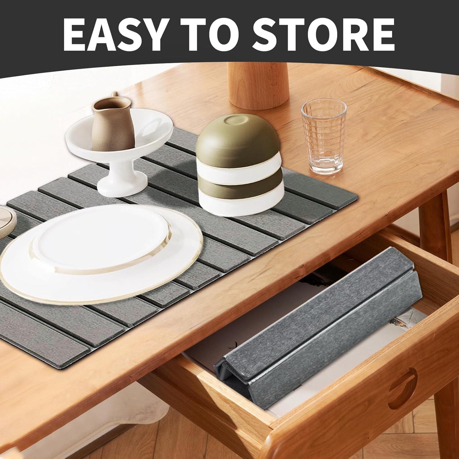 Alfombrilla de Secado de Piedra Tigena 61x41 cm Gris Oscuro