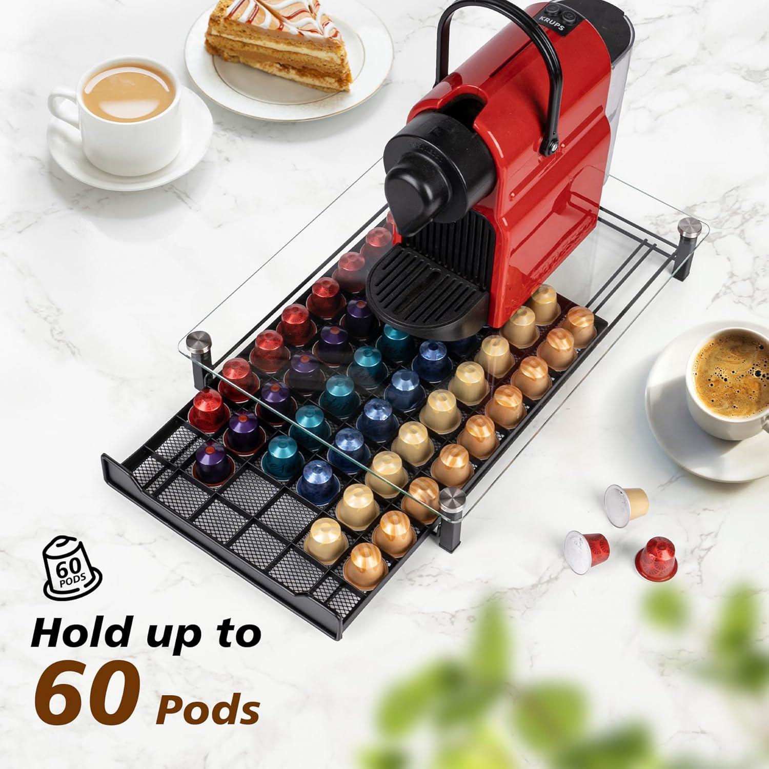 Soporte para Cápsulas de Café RECAPS - Organizador Negro para 60 Cápsulas Nespresso Original