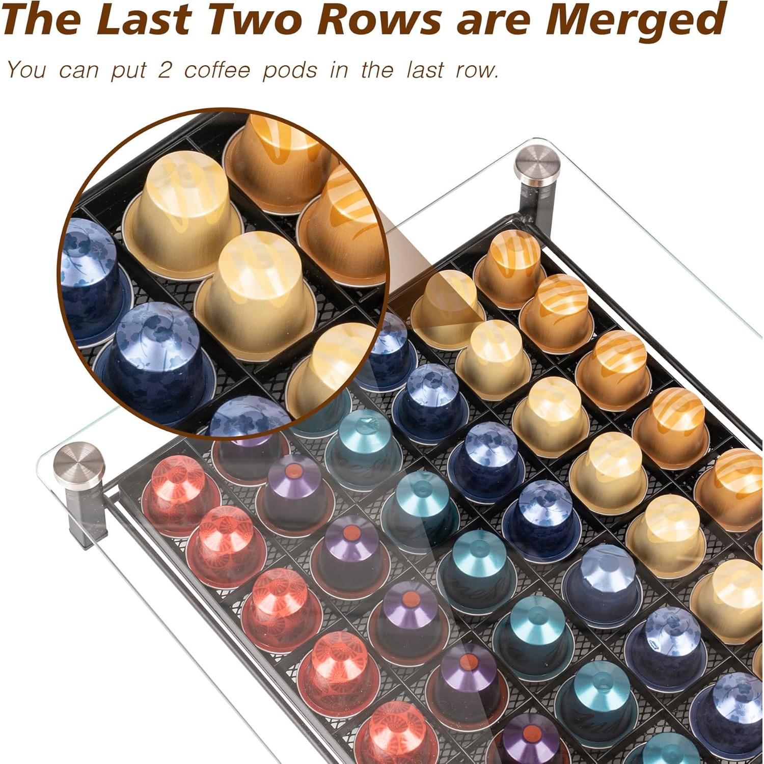 Soporte para Cápsulas de Café RECAPS - Organizador Negro para 60 Cápsulas Nespresso Original