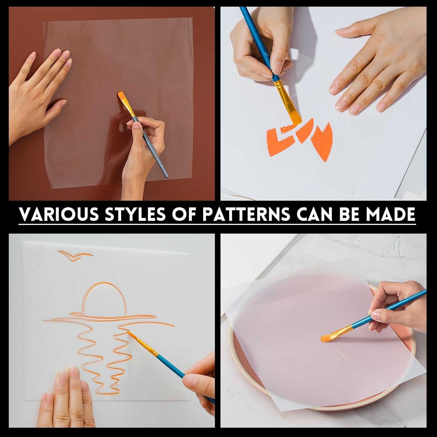 Hojas de Plantilla Frienda 30.48x24.38m Acetato Transparente 4 Mil