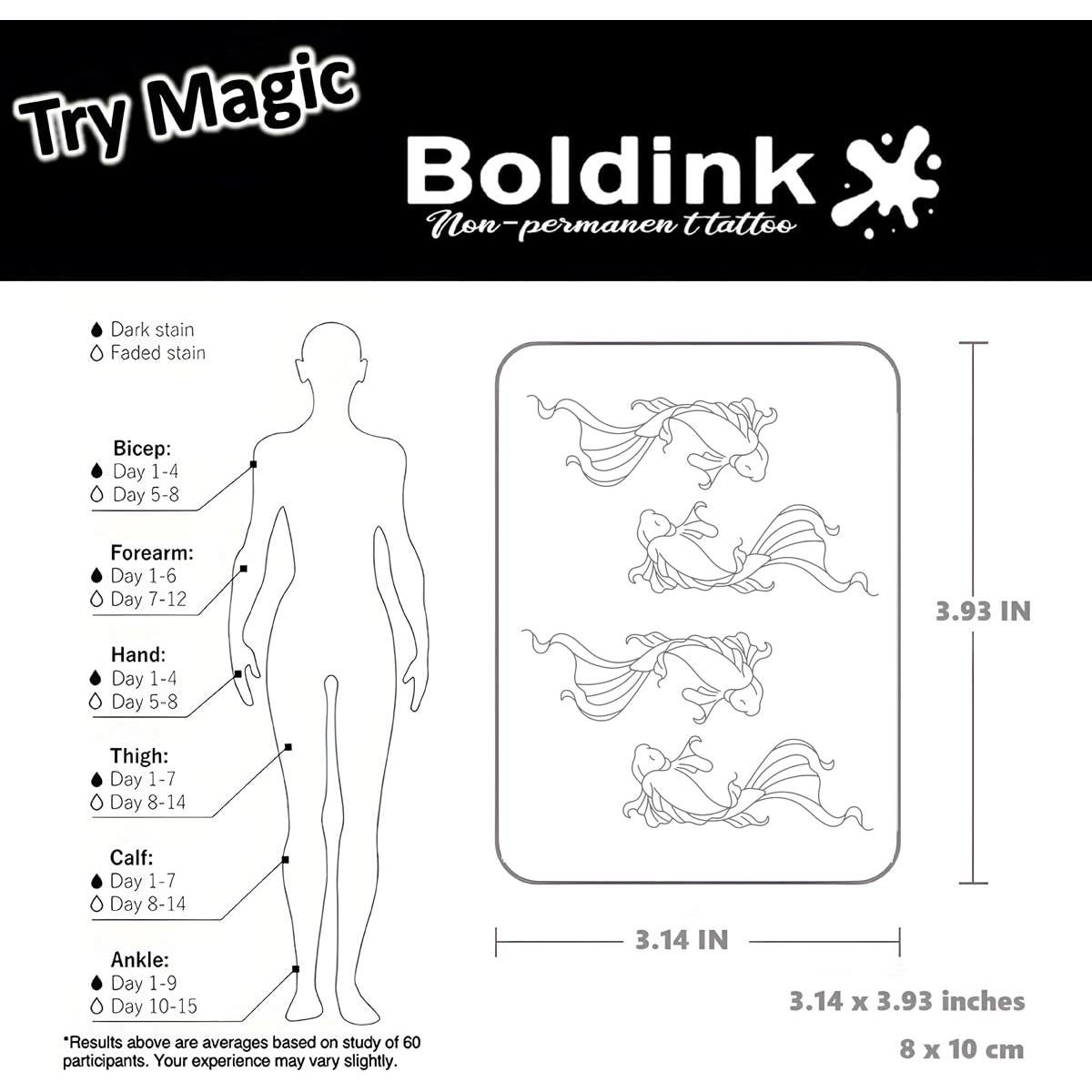 Tatuajes Semipermanentes Boldink Pez Doble - 7-14 Días