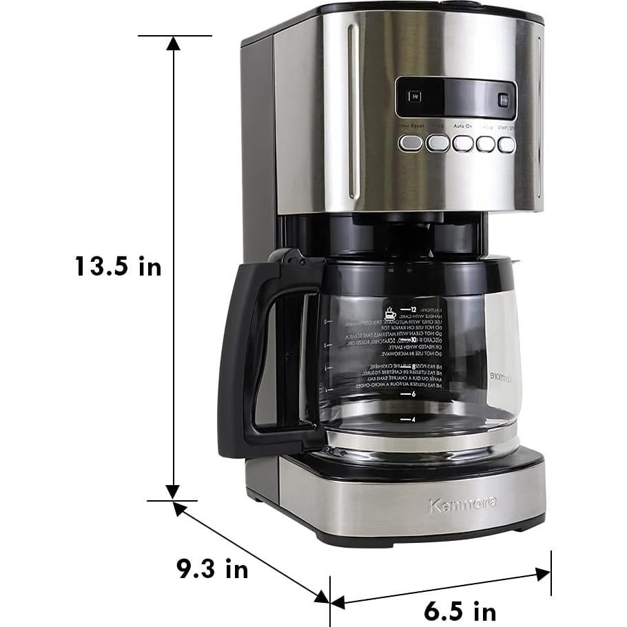Cafetera Programable Kenmore 12 Tazas Acero Inoxidable