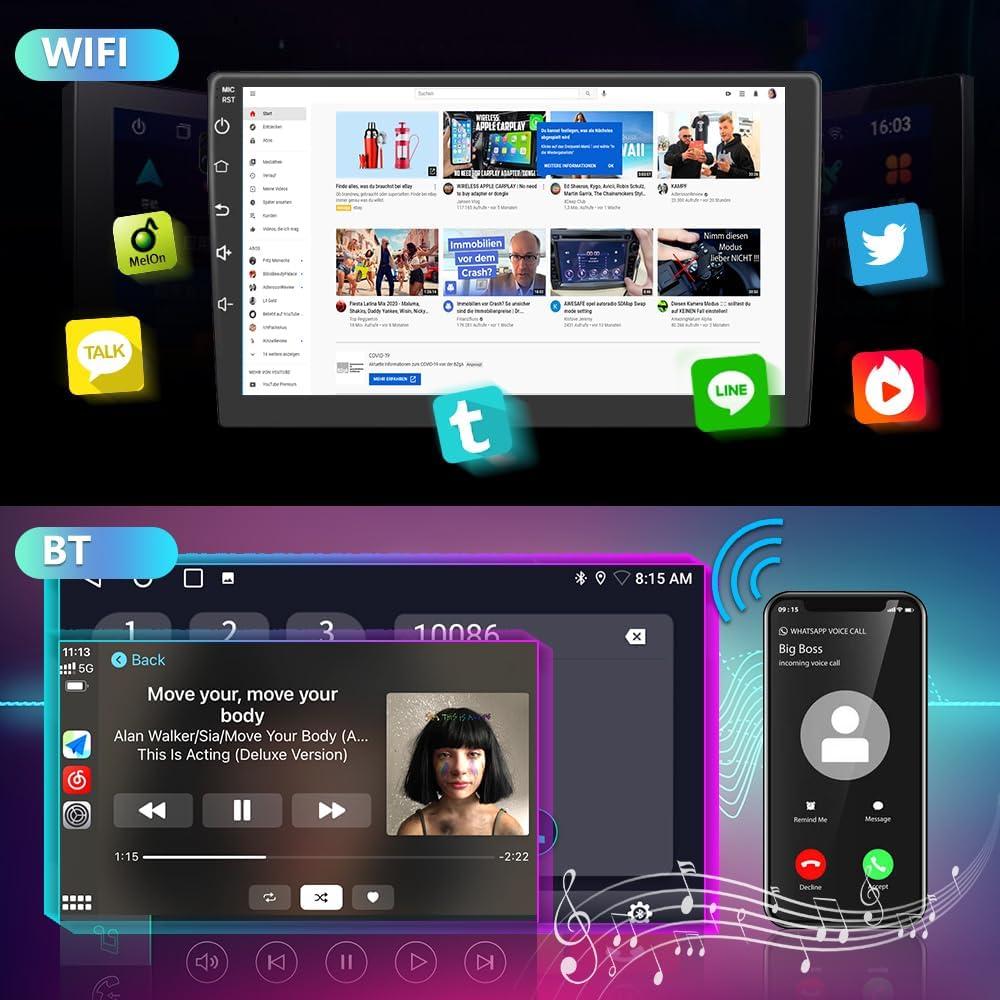 Estéreo de Coche Android 13 Litillbuly 2GB 32GB para Toyota